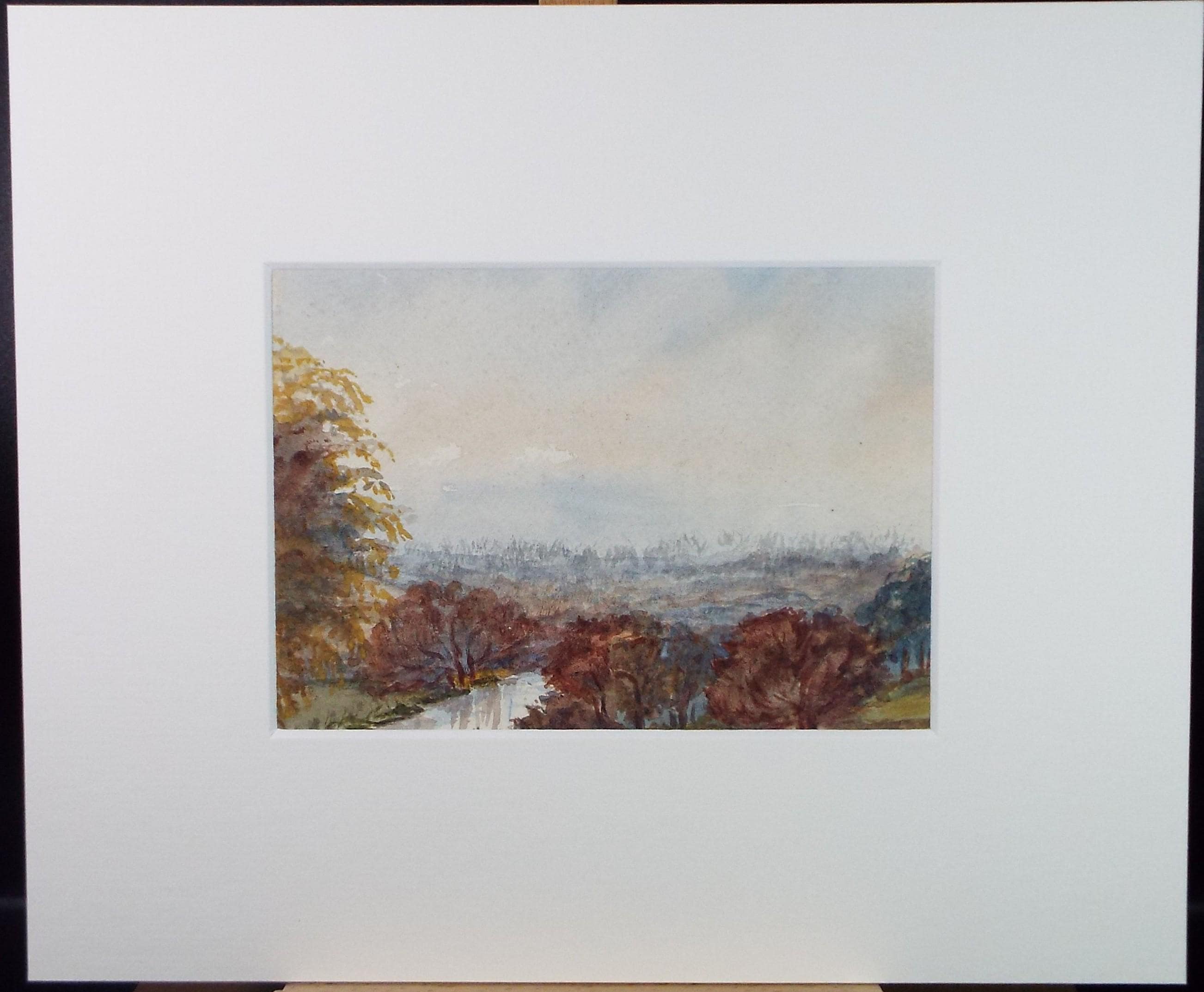 Original Watercolour, 'Autumn Landscape', Late 19th Century, Artist Unknown