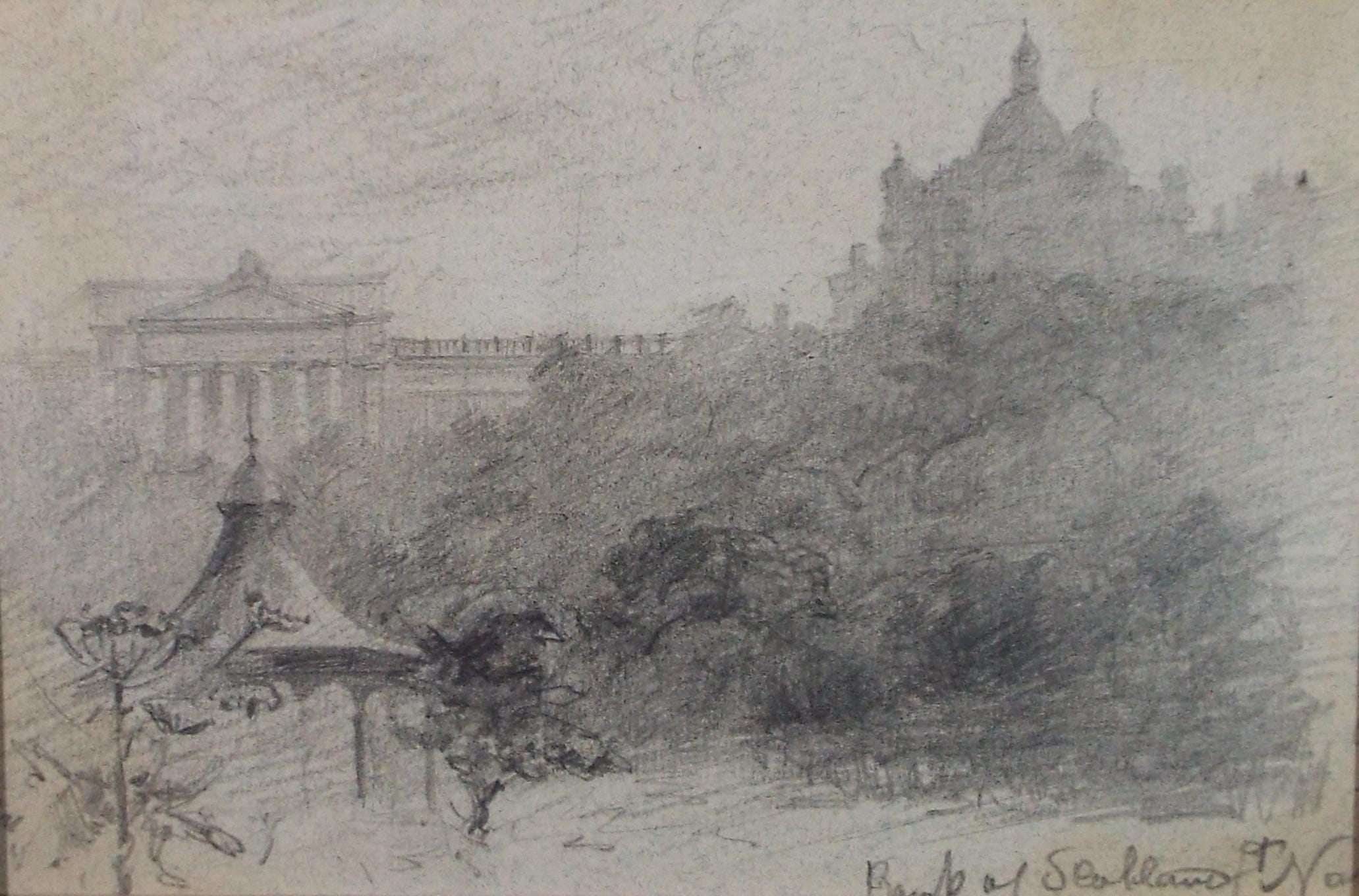 Original Pencil drawing,'Bank of Scotland,Edinburgh',Unknown artist, circa 1900