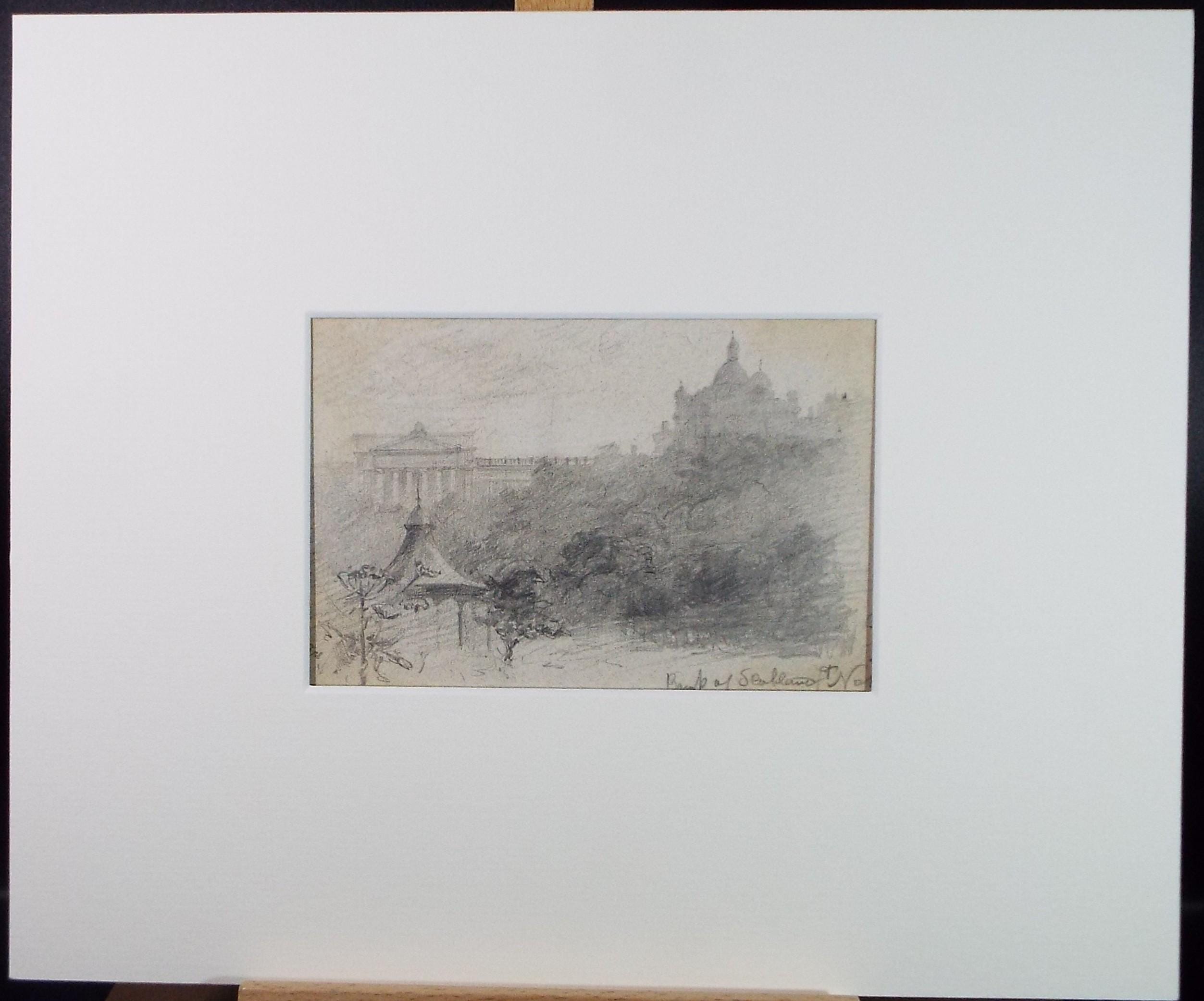 Original Pencil drawing,'Bank of Scotland,Edinburgh',Unknown artist, circa 1900