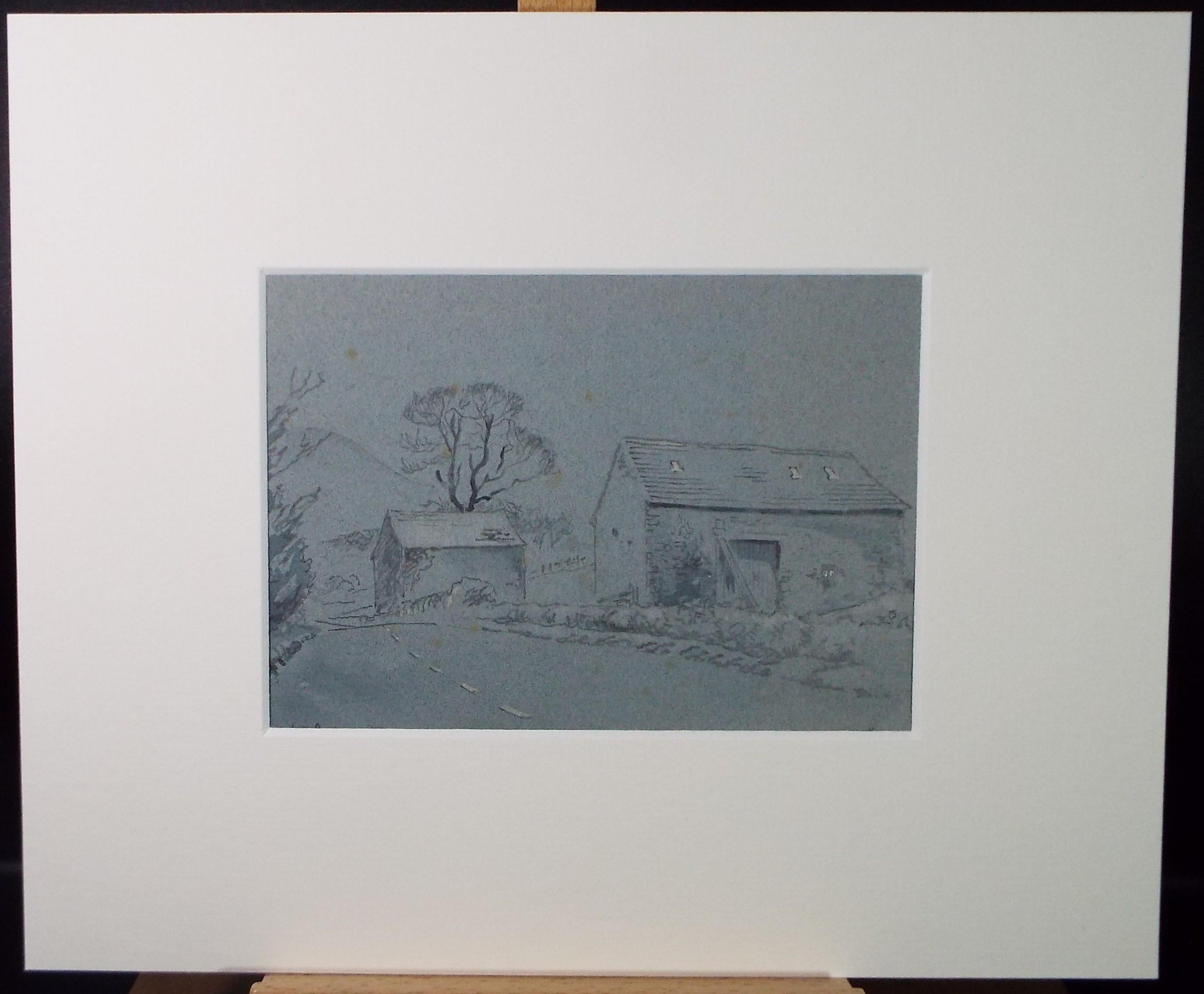 Original pencil/ Watercolour, 'On Sawley Brow', 1944, Henson Bamford