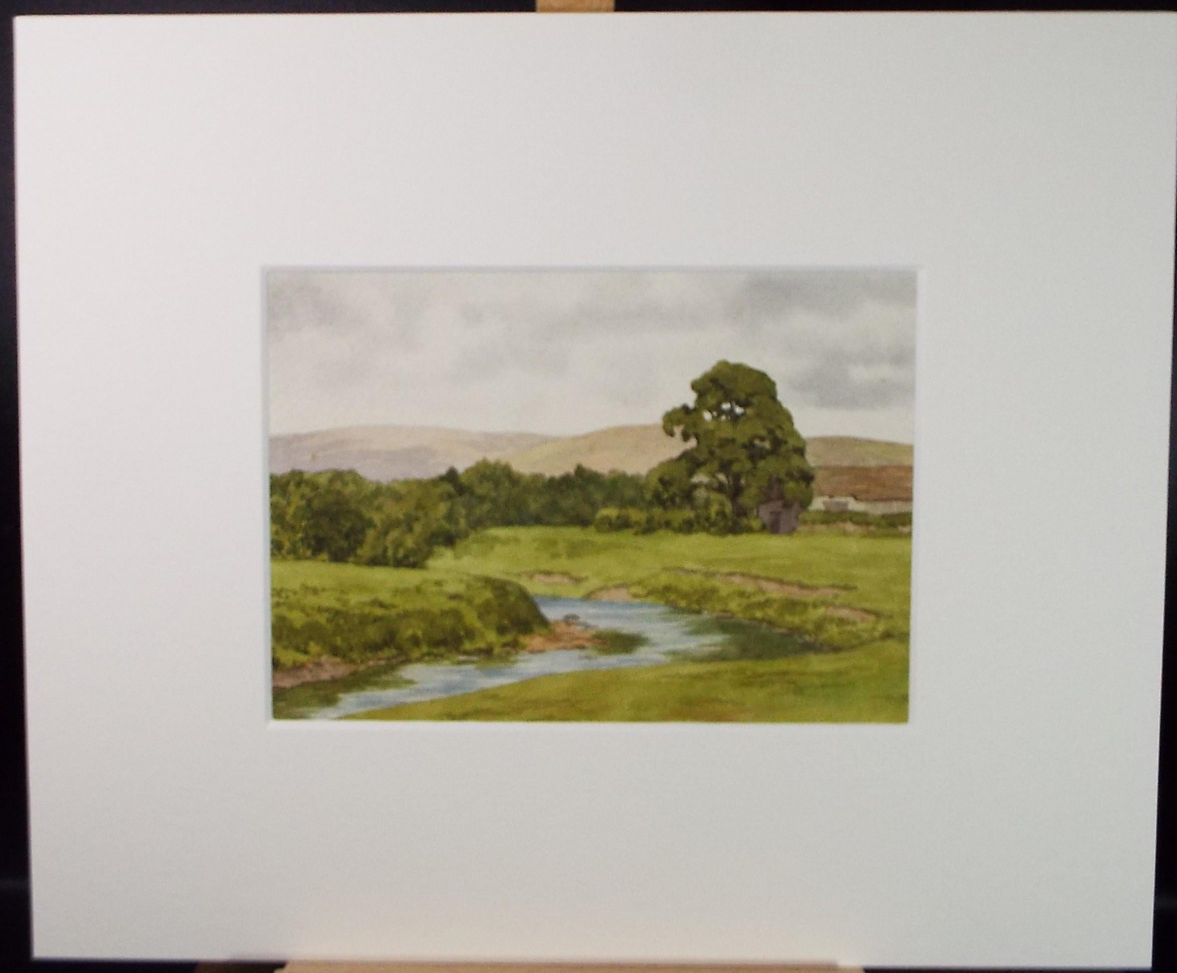 Original Watercolour, 'Hacking Ferry', dated 1935, Artist Unknown