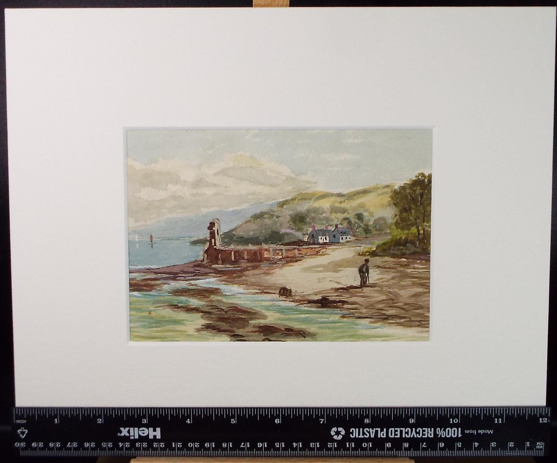 Original Watercolour, 'Coast with figure',Late 19th Century