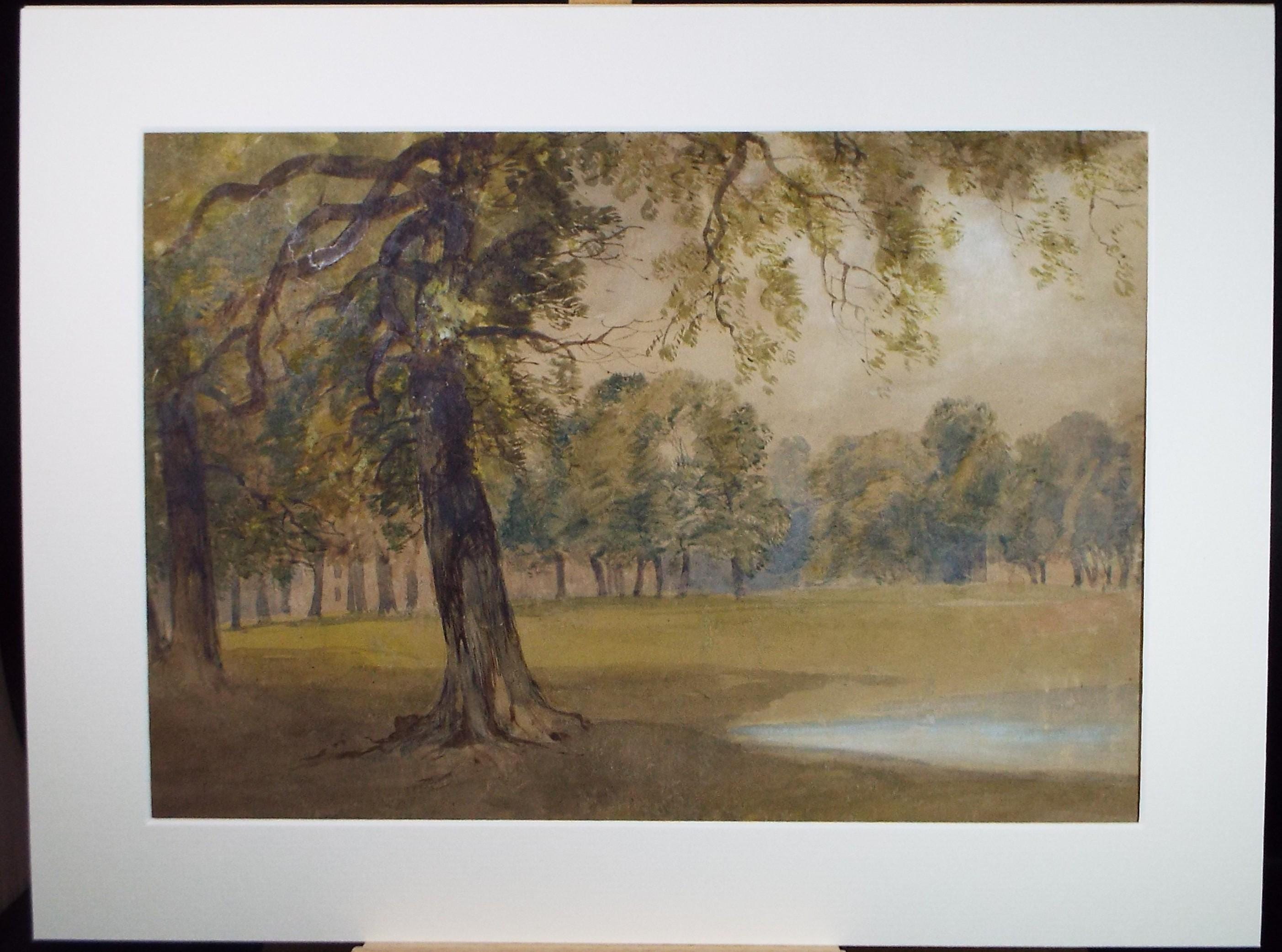 Original Watercolour, 'Parkland Landscape', Circa 1900, Artist Unknown
