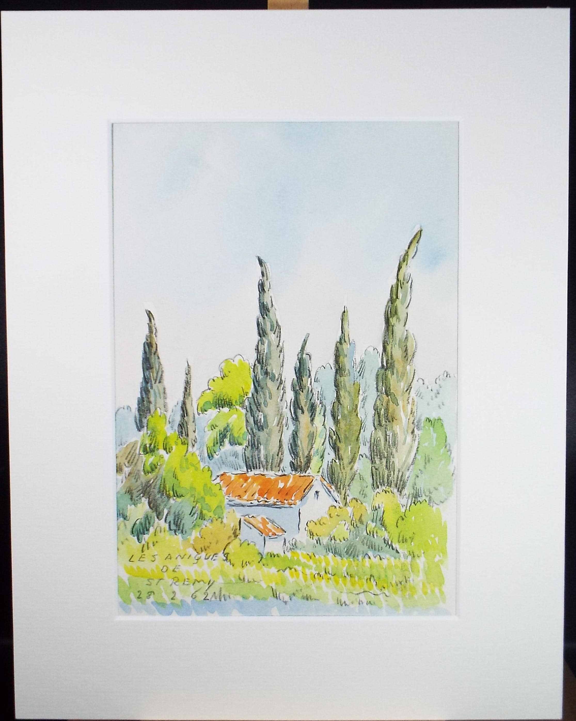 Original Watercolour Ink 'Les Aniques de St. Remy' by Cicely Glyn de Beers 1962