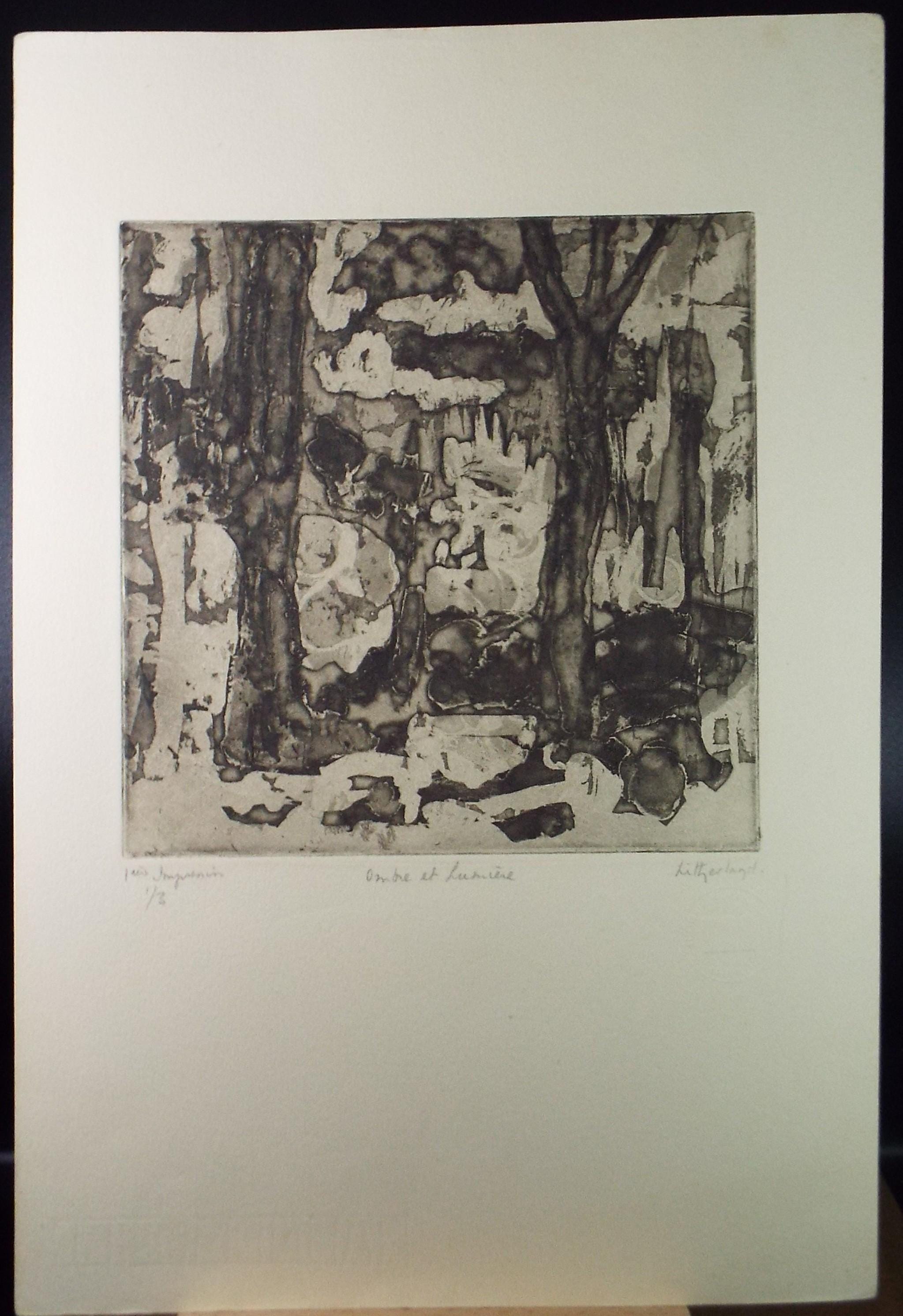 Limited Edition Etching 'Ombre et Lumiere', Dorothy Litherland, signed and numbered