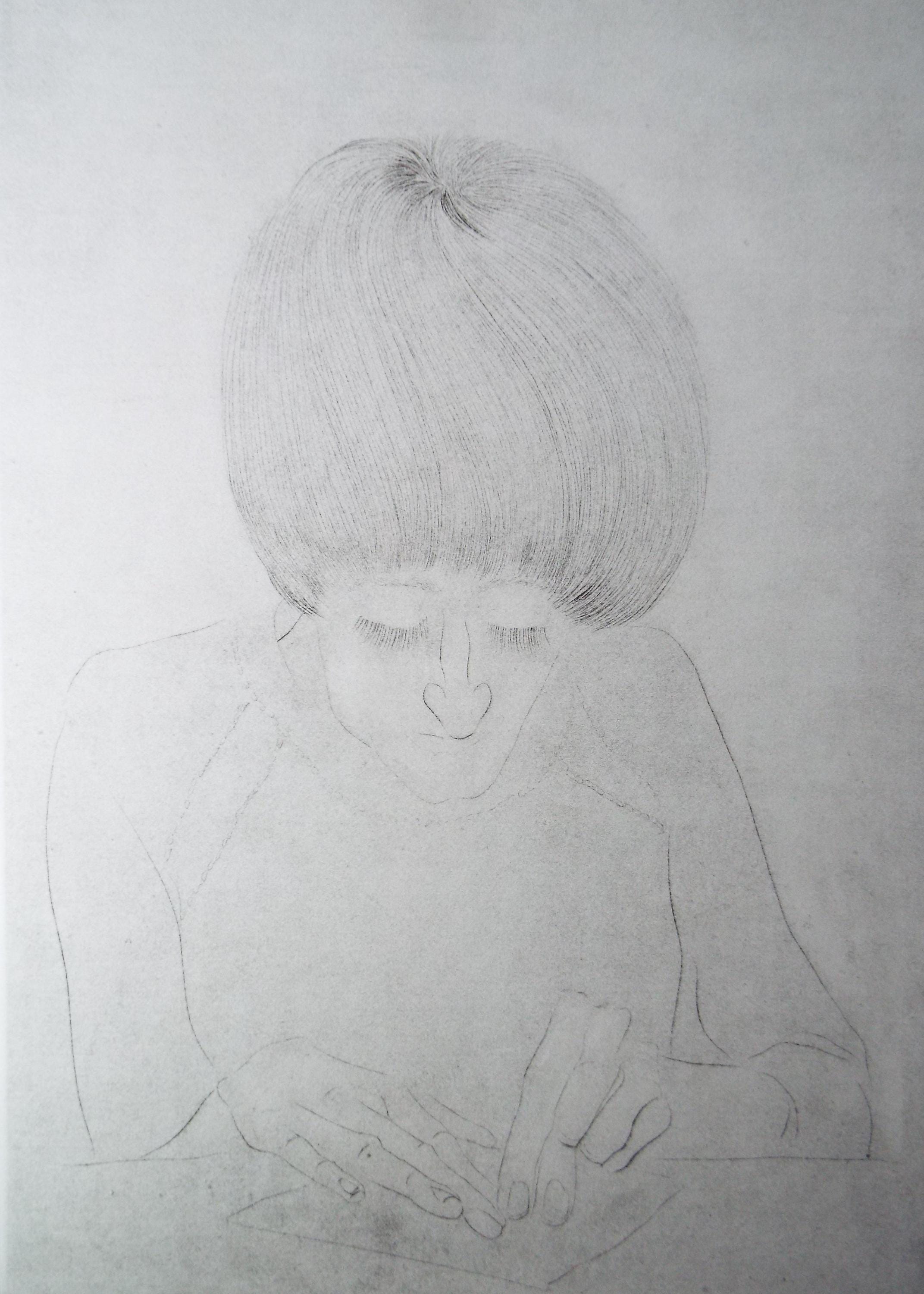 Soft Ground Etching 'Portrait of a Woman', Gillian Whaite (1934-2012)