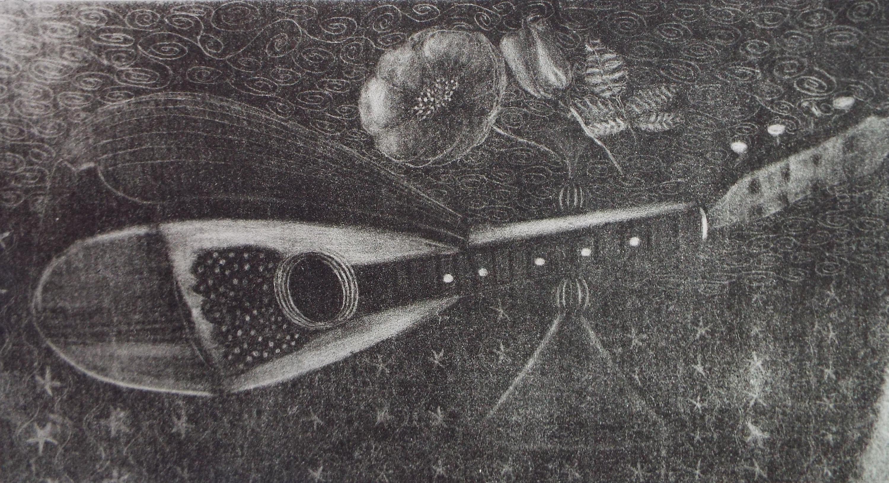 Soft Ground Etching 'Mandolin', Gillian Whaite (1934-2012)