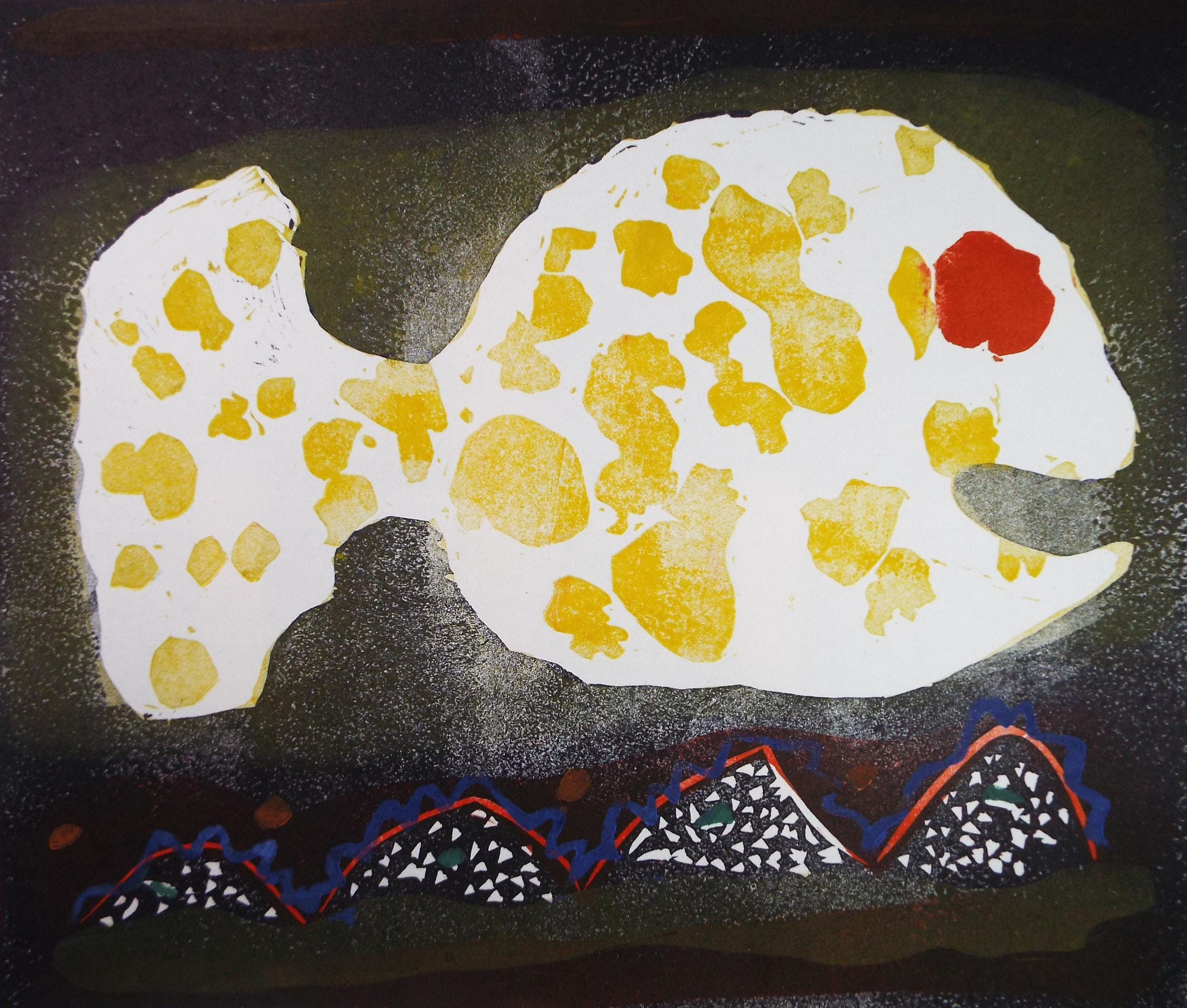 Limited Edition Screenprint 'Fish with treasure under the sea', Gillian Whaite (1934-2012), signed and numbered