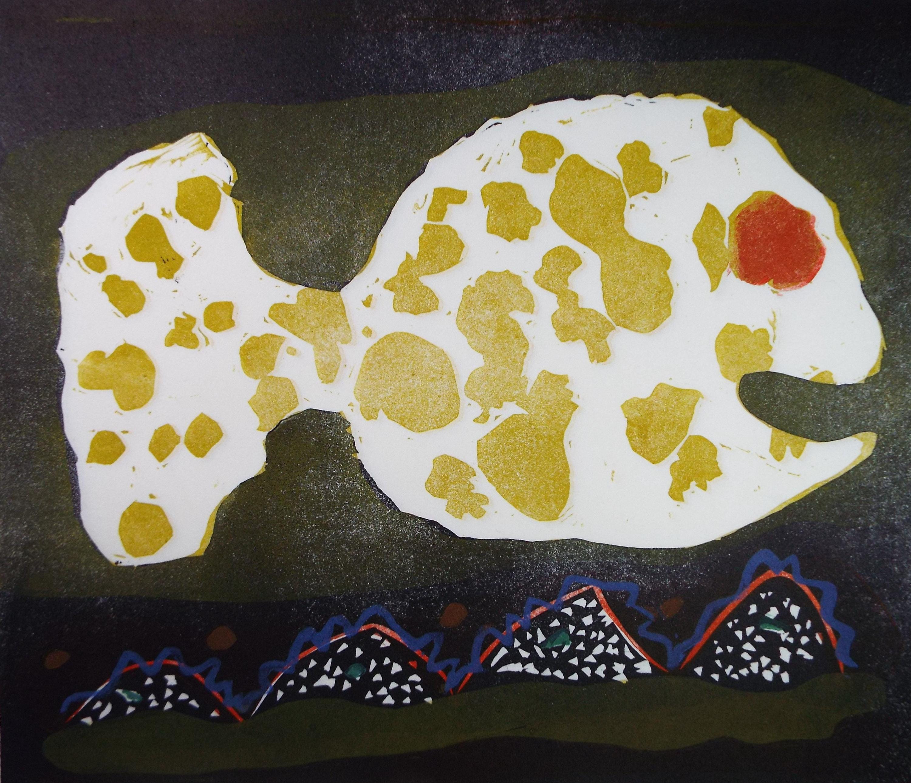 Limited Edition Screenprint 'Fish with treasure under the sea', Gillian Whaite (1934-2012), signed and numbered