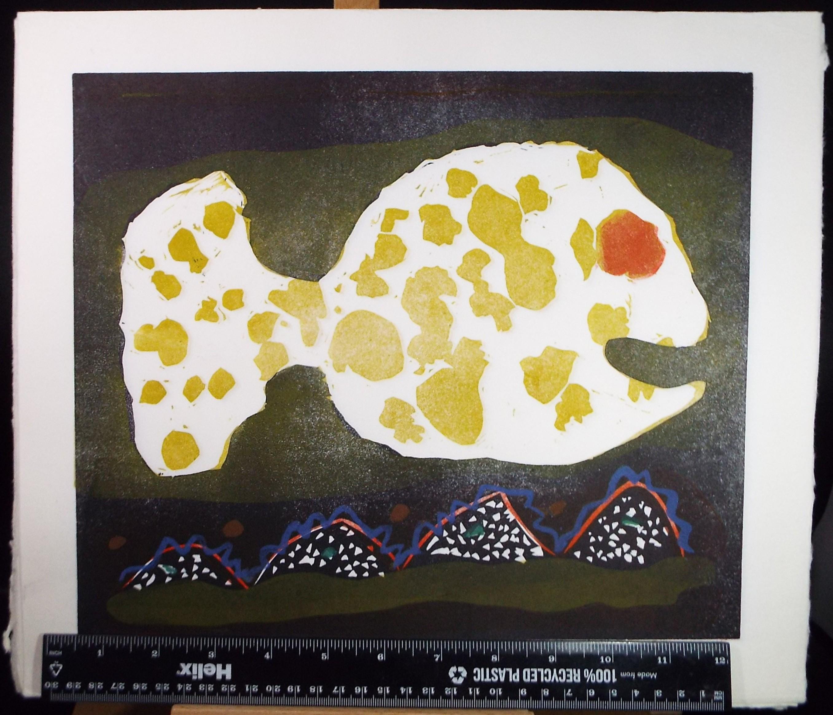 Limited Edition Screenprint 'Fish with treasure under the sea', Gillian Whaite (1934-2012), signed and numbered