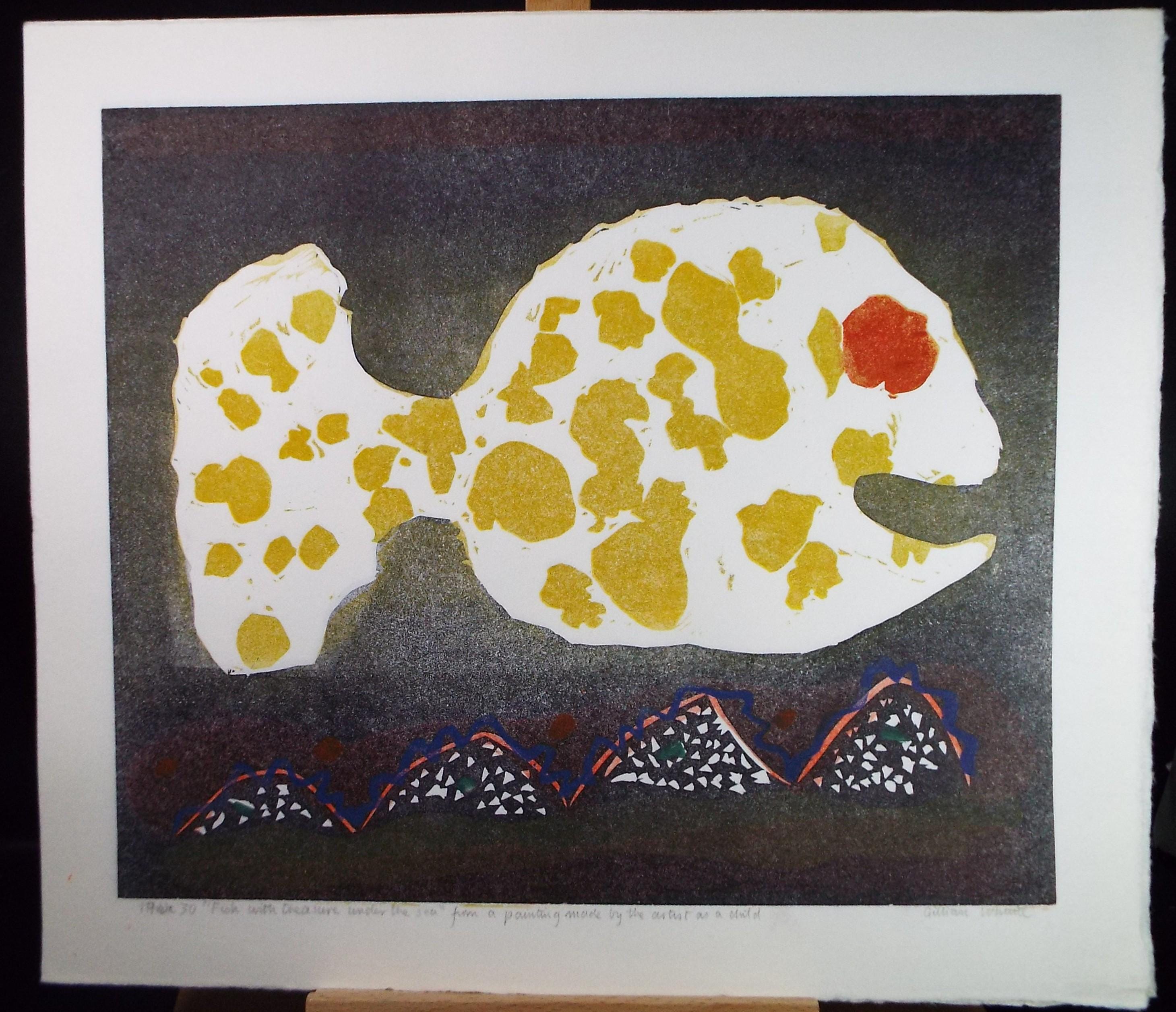 Limited Edition Screenprint 'Fish with treasure under the sea', Gillian Whaite (1934-2012), signed and numbered