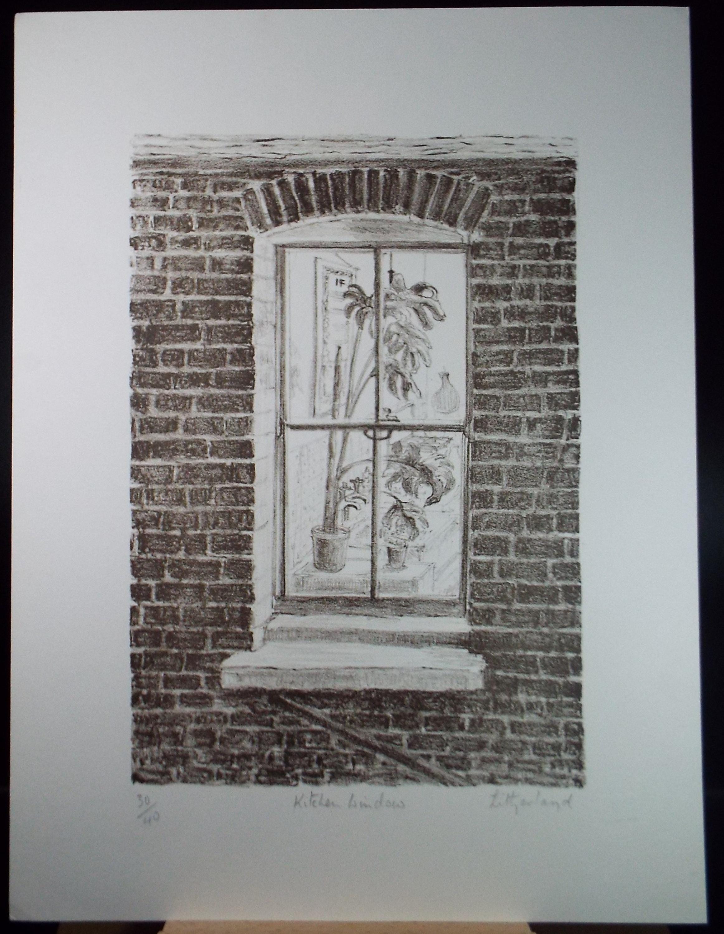 Limited Edition Lithograph, 'Kitchen Window', Dorothy Litherland, signed and numbered