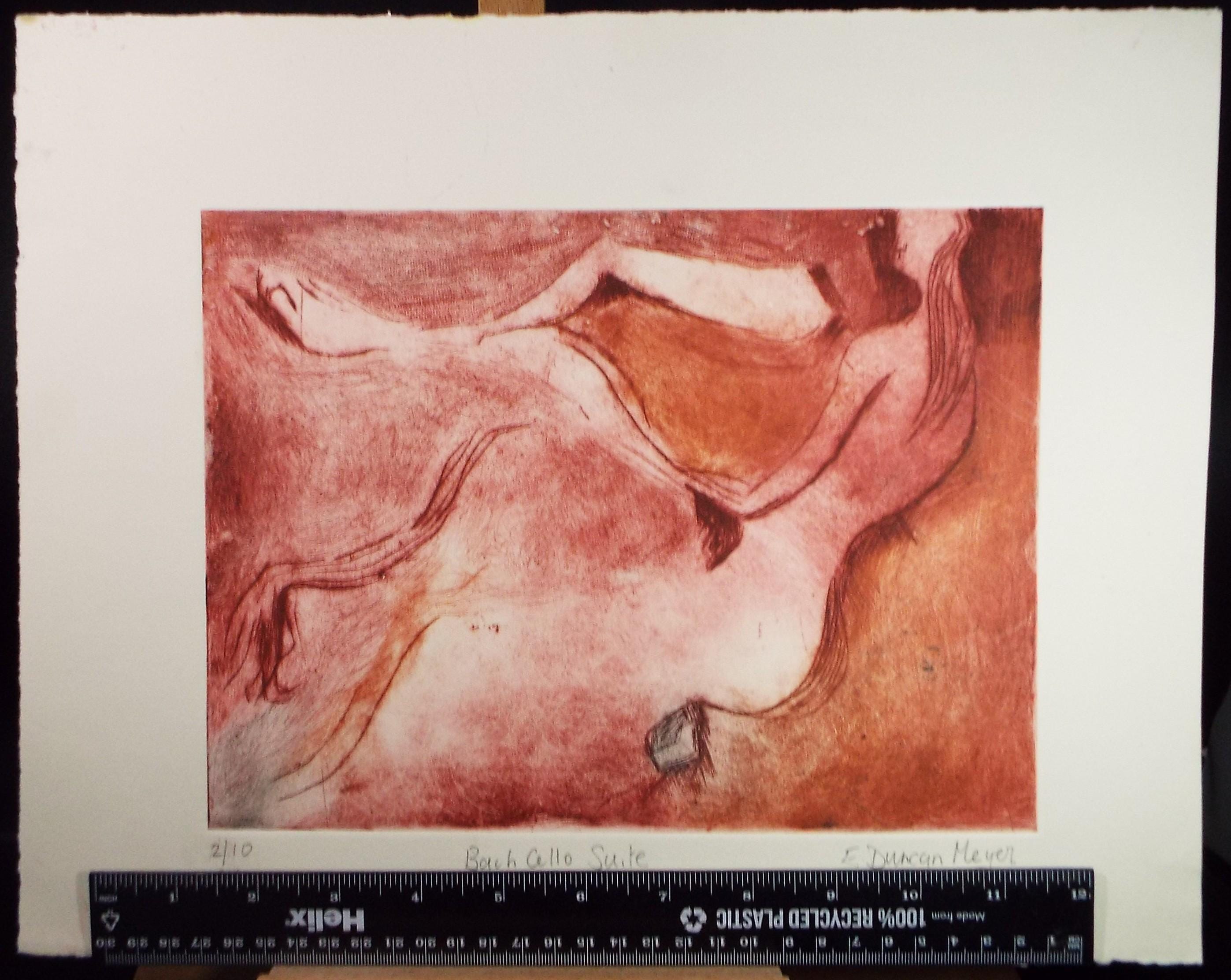 Limited Edition Etching 'Bach Cello Suite', Elizabeth Duncan Meyer (b1942), signed and numbered