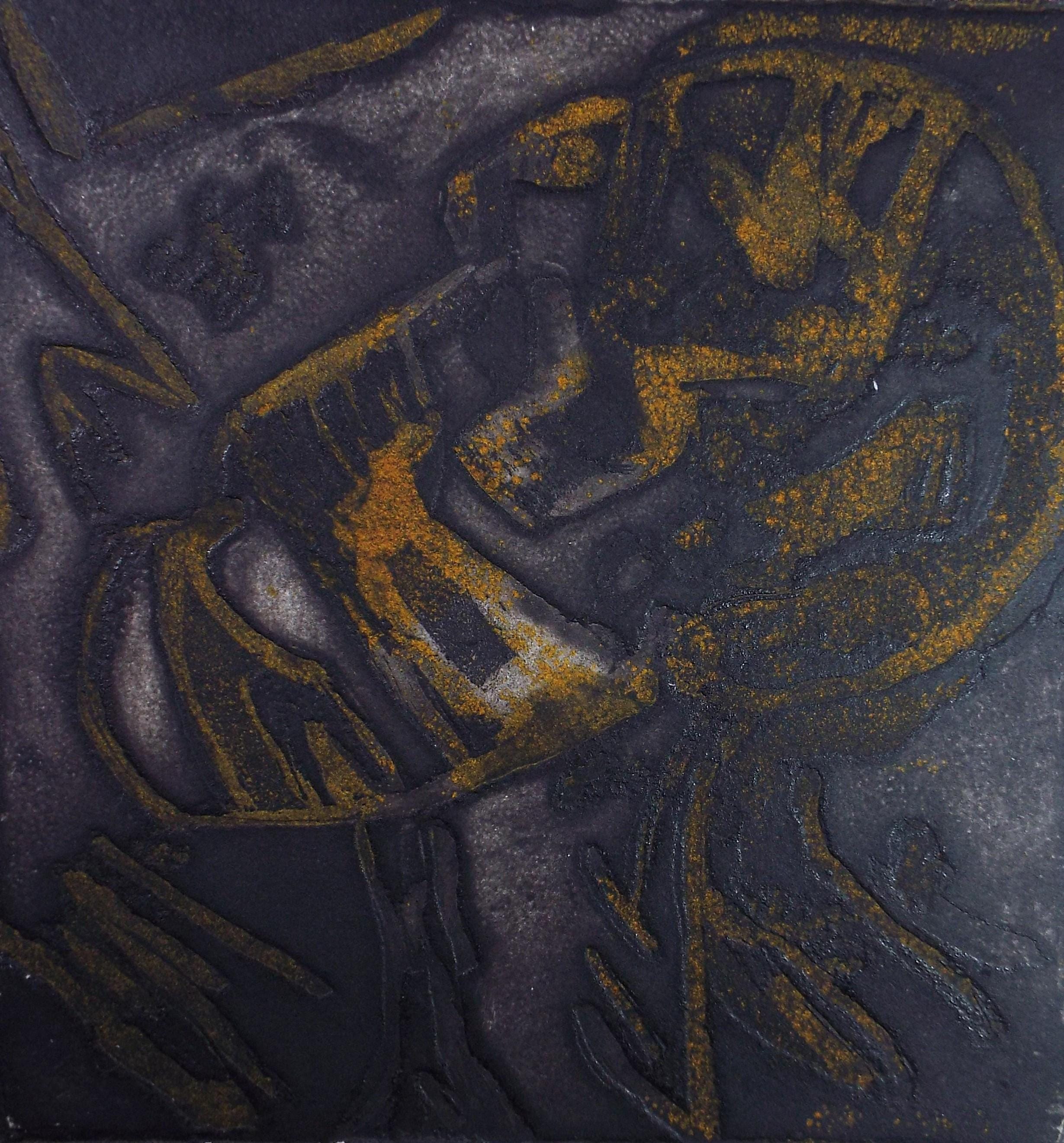 Limited Edition Etching 'Suffering Man', Elizabeth Duncan Meyer (b1942), signed and numbered