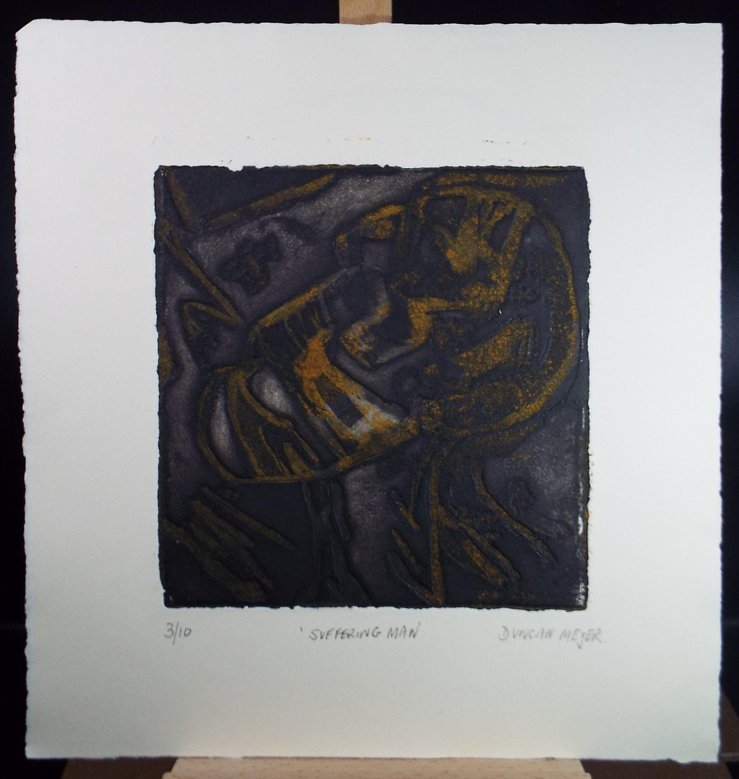 Limited Edition Etching 'Suffering Man', Elizabeth Duncan Meyer (b1942), signed and numbered