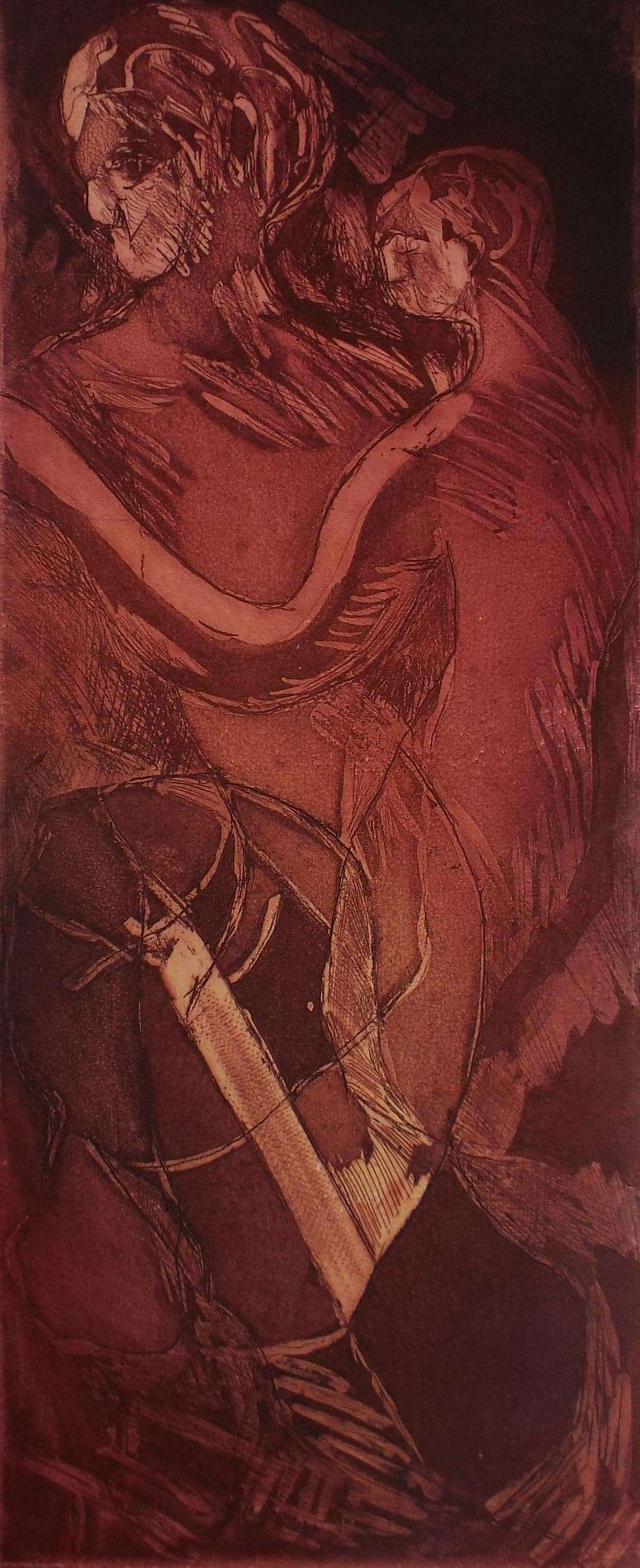 Limited Edition Etching 'Cellist', Elizabeth Duncan Meyer (b1942), signed and numbered