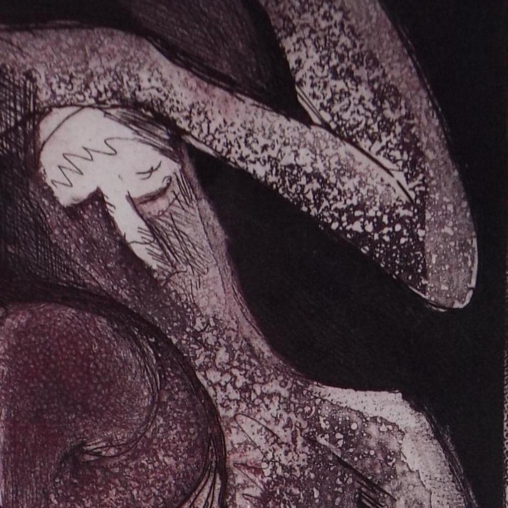 Limited Edition Etching 'Harpist', Elizabeth Duncan Meyer (b1942), signed and numbered