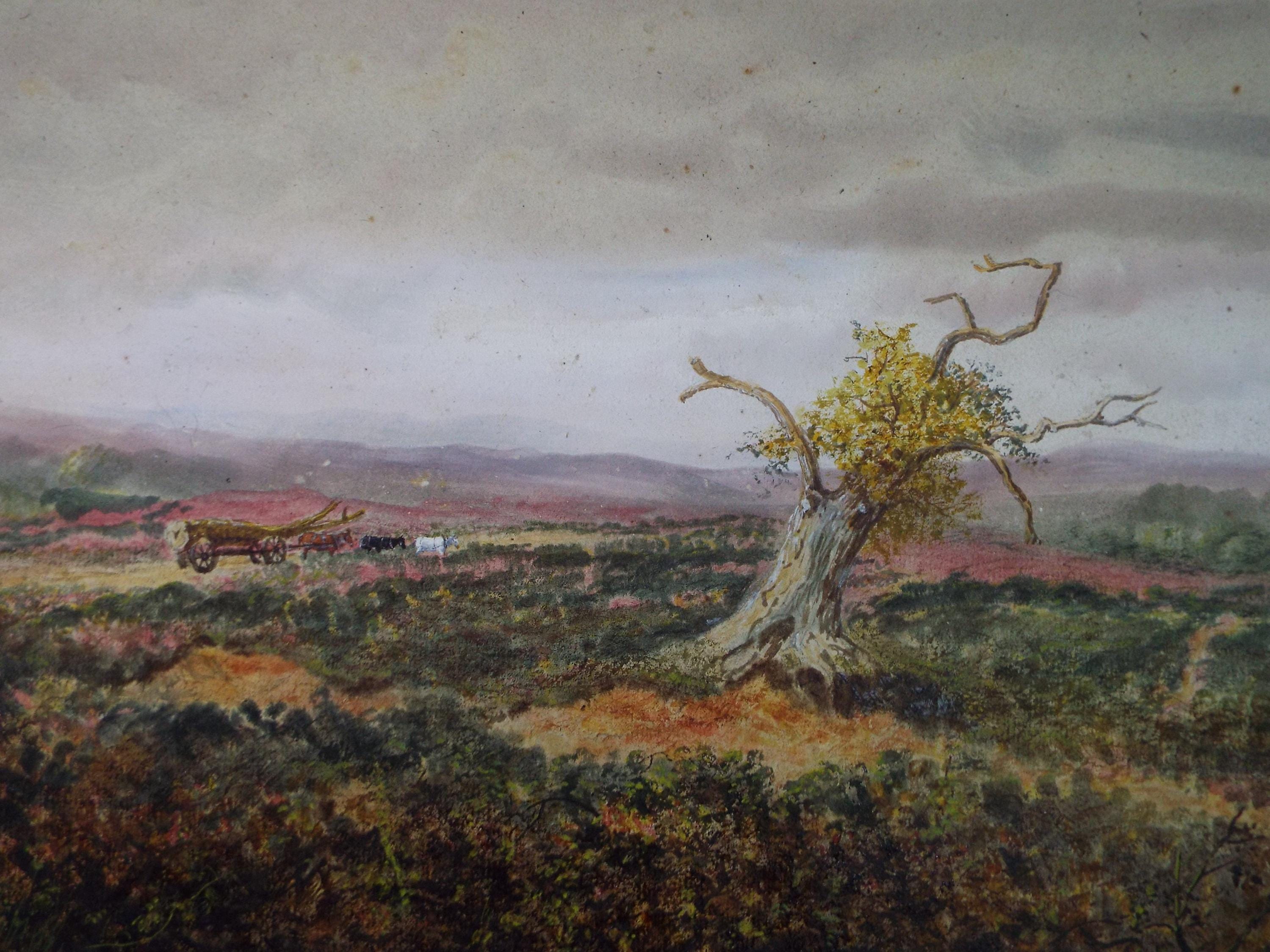Original Watercolour, 'Cart in a Landscape', Early 20th Century, Artist Unknown