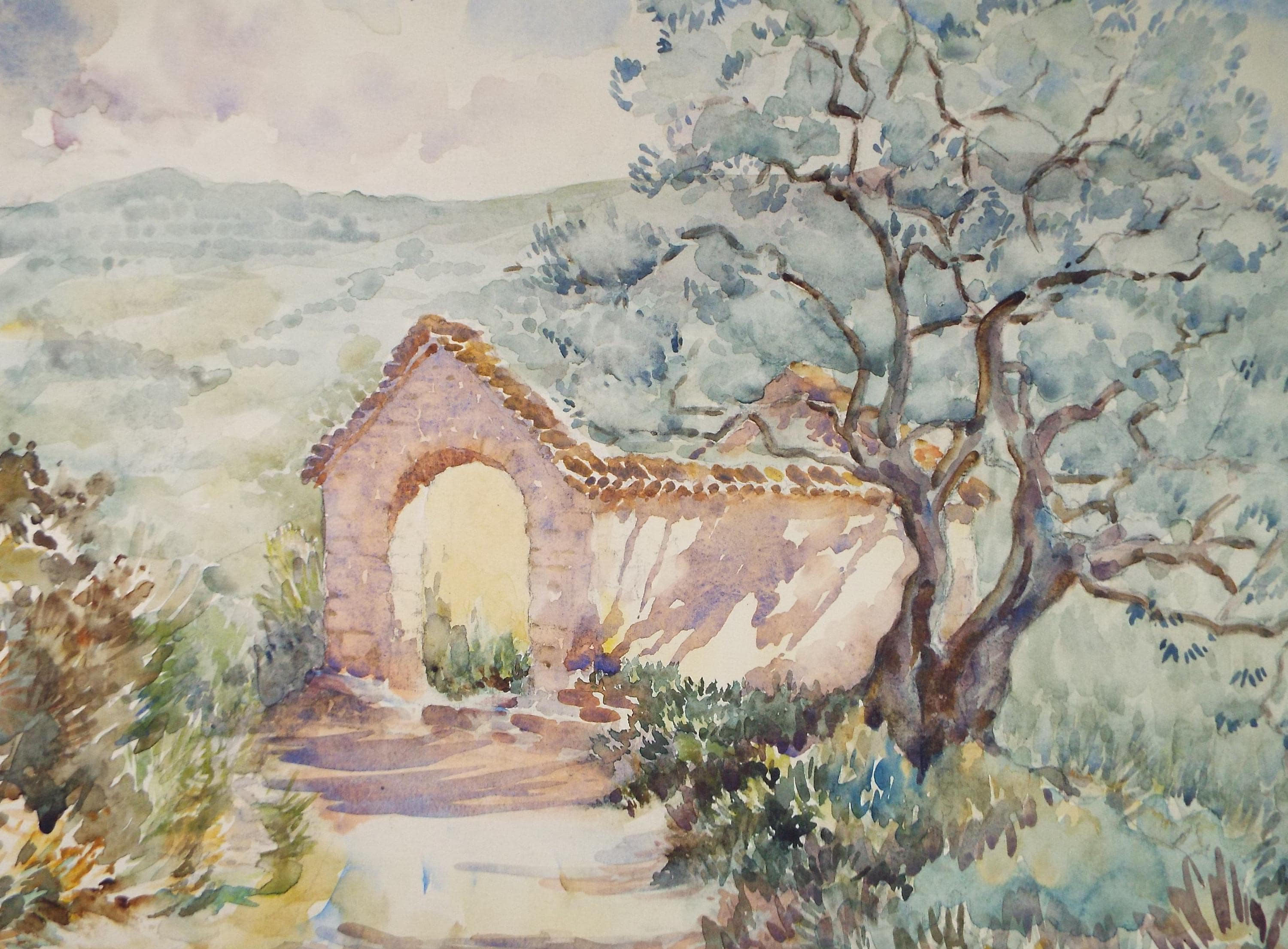Original Watercolour, 'St. Paul',Unknown Artist, Dated 1937