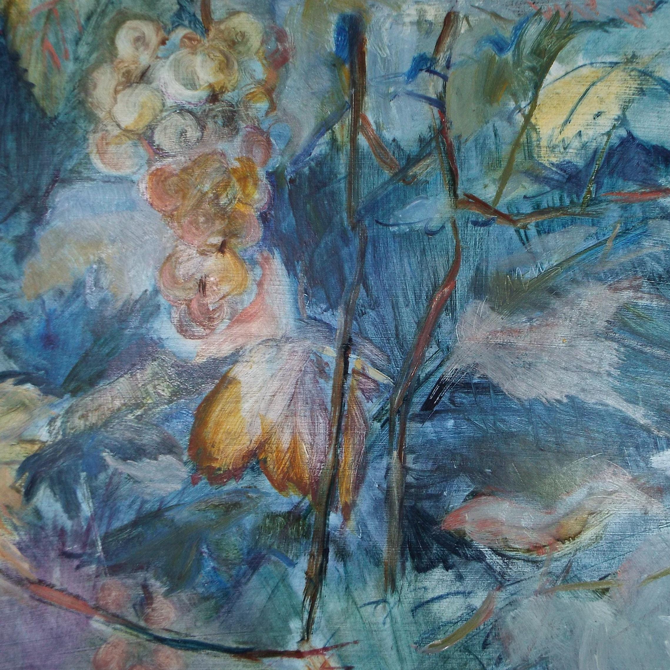 Oil on Canvas paper, 'Study of a Grape Vine', Dated 1969, Mildred Lockyer