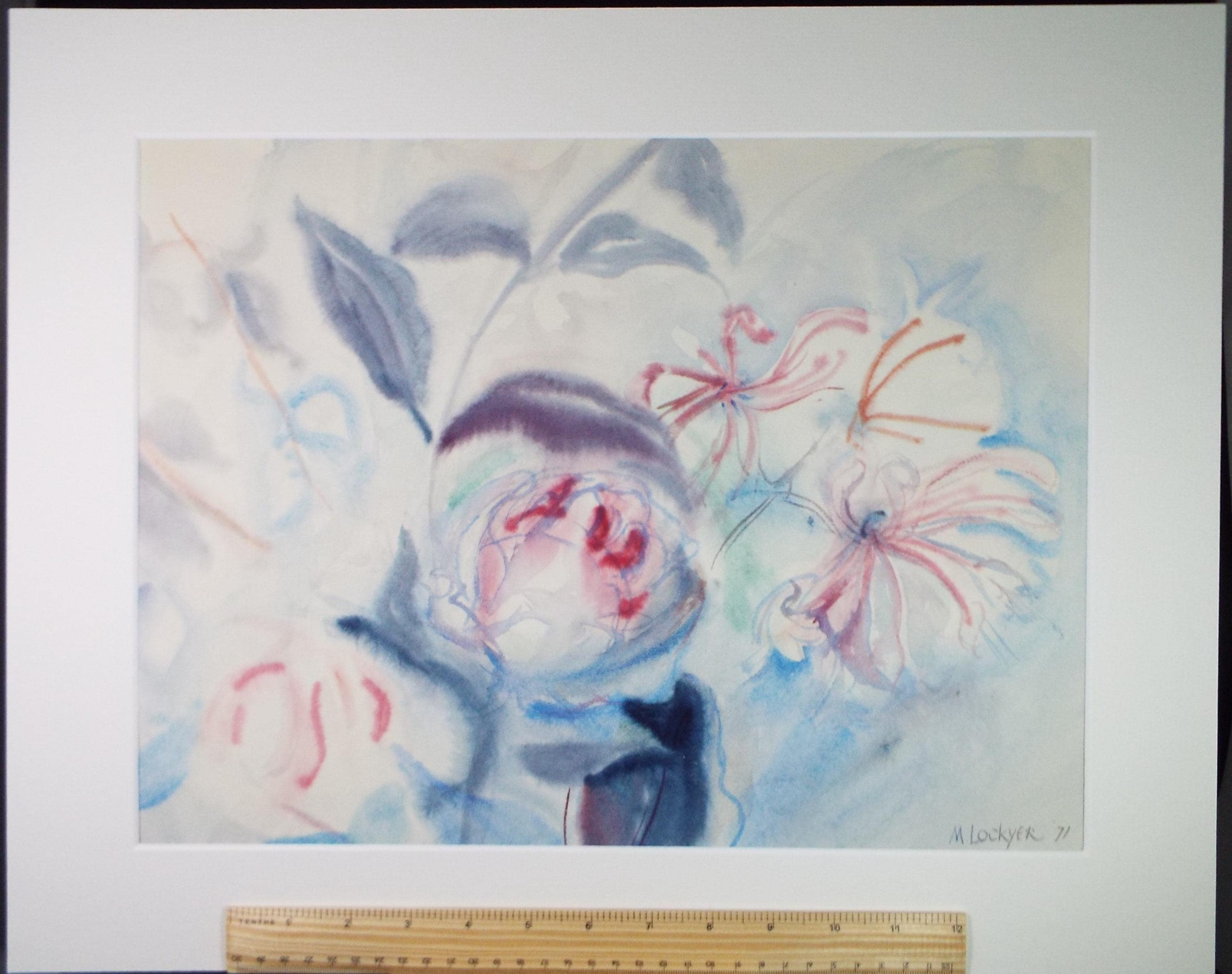 Original Watercolour, 'Still life of flowers', Dated 1971, Mildred Lockyer