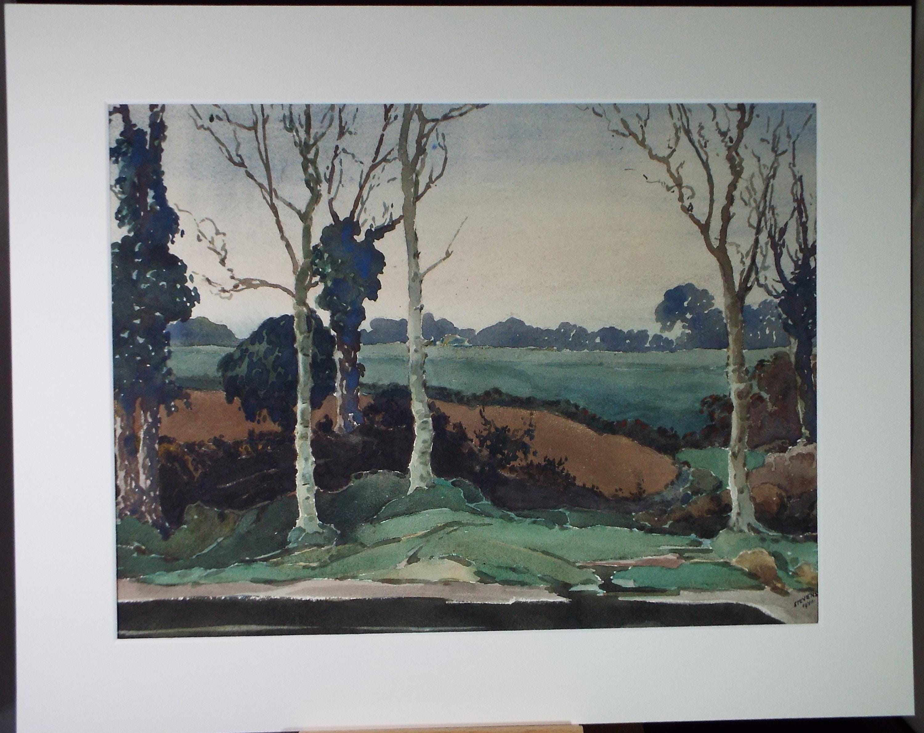 Original Watercolour, 'Spexhall Pond', Henry Potter Stevens (1875-1965) Dated 1941