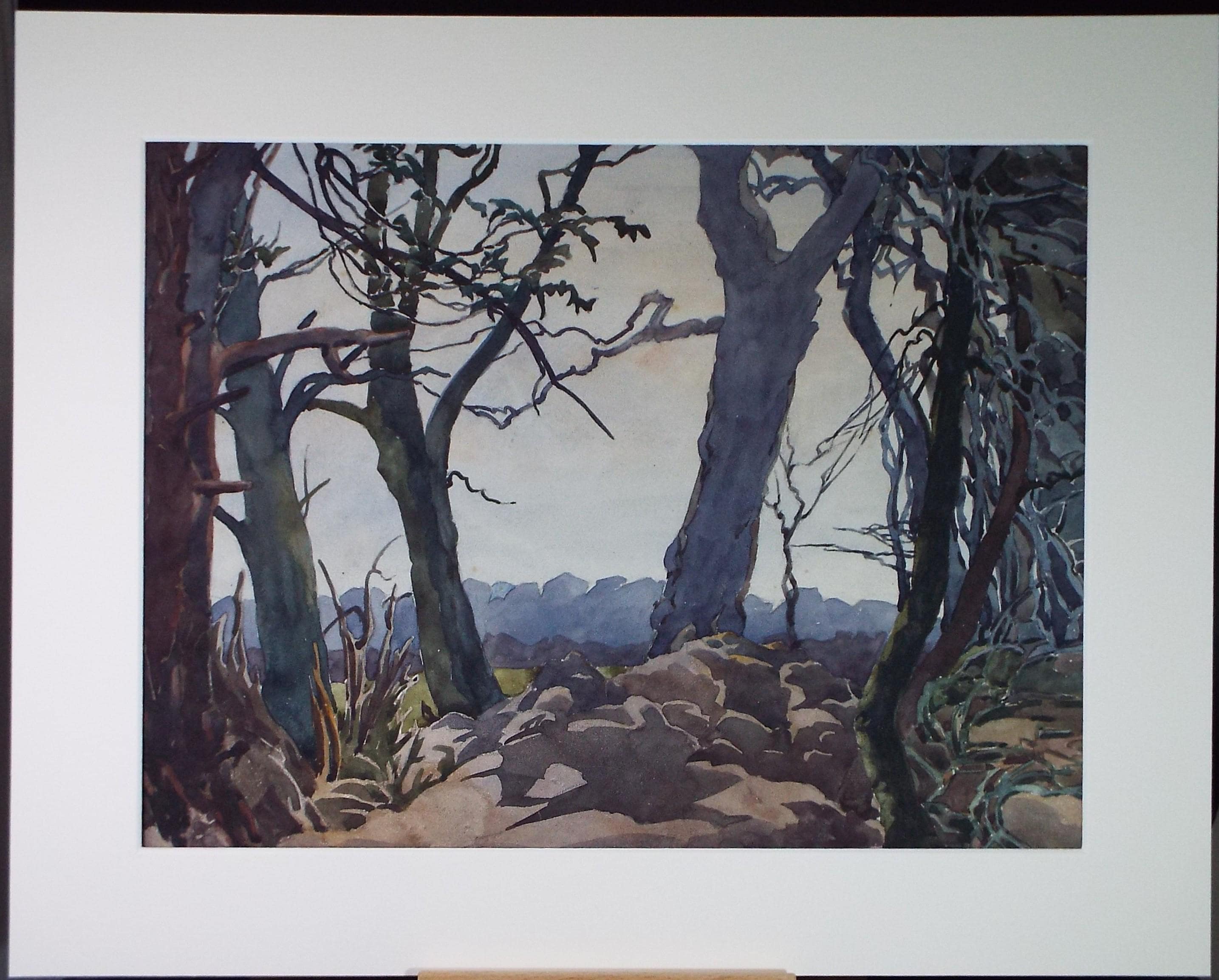 Original Watercolour, 'Stange Woodland', Henry Potter Stevens (1875-1965) Circa 1950's