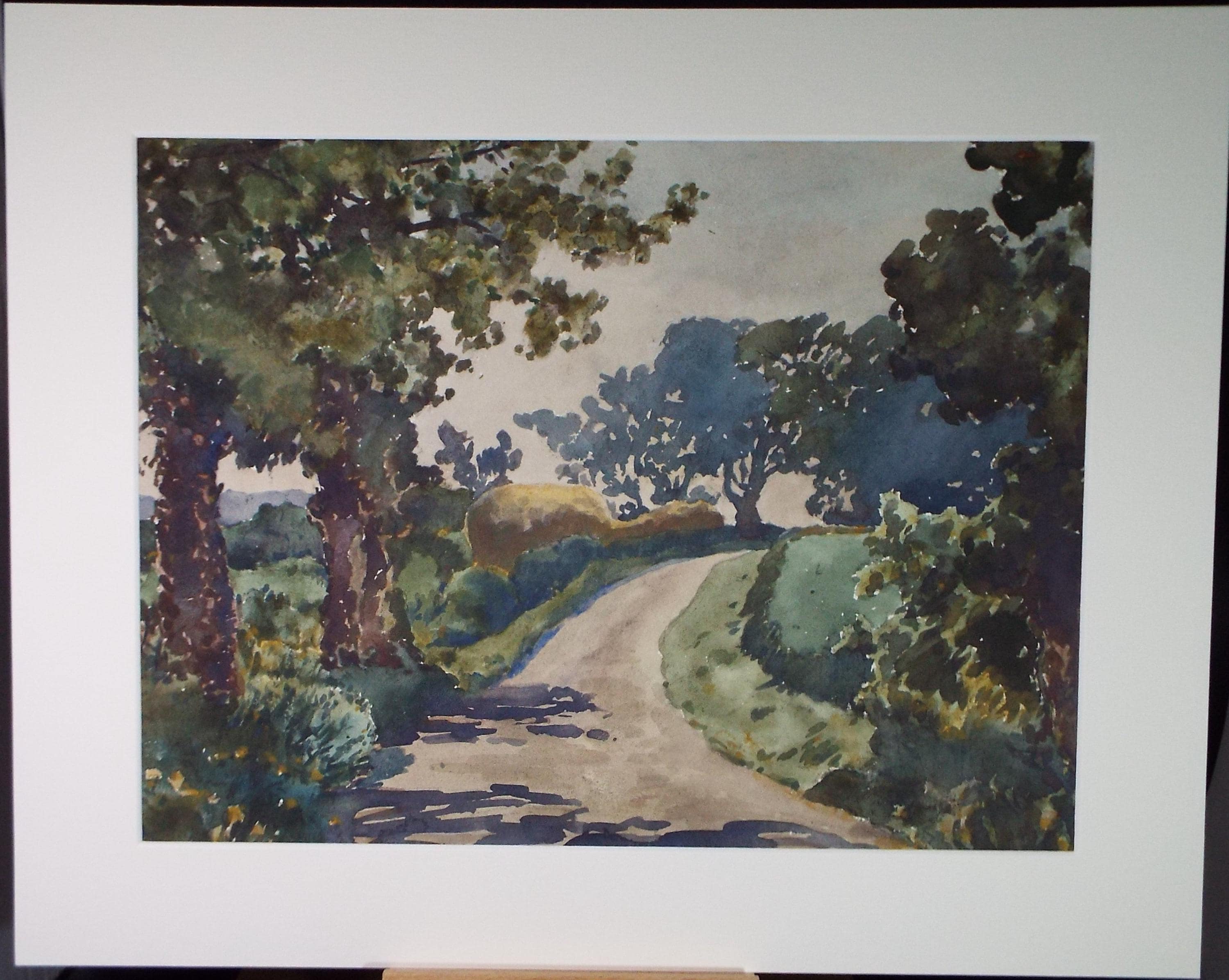Original Watercolour, 'A Country Lane, Southwold', Henry Potter Stevens (1875-1965) Dated 1959