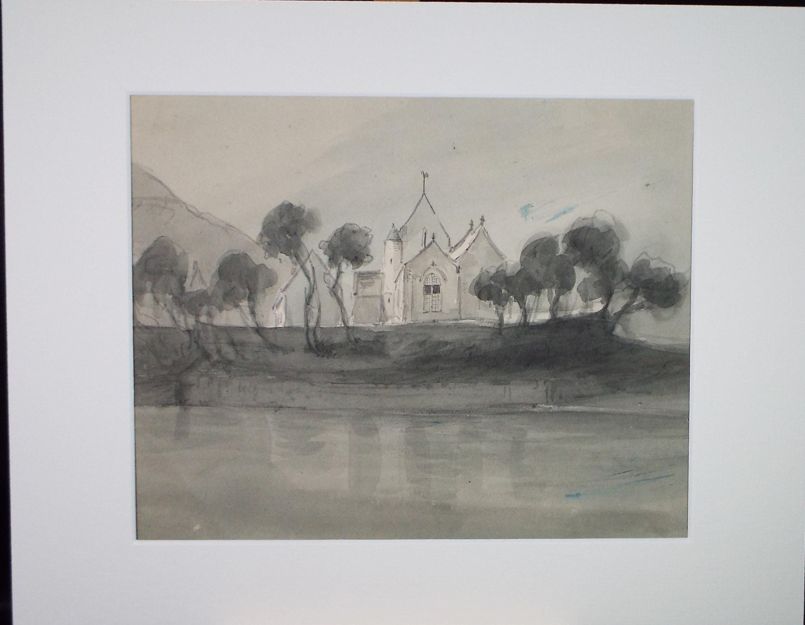 Original Watercolour, 'St Brelade's Church', Early 20th Century, Unknown Artist
