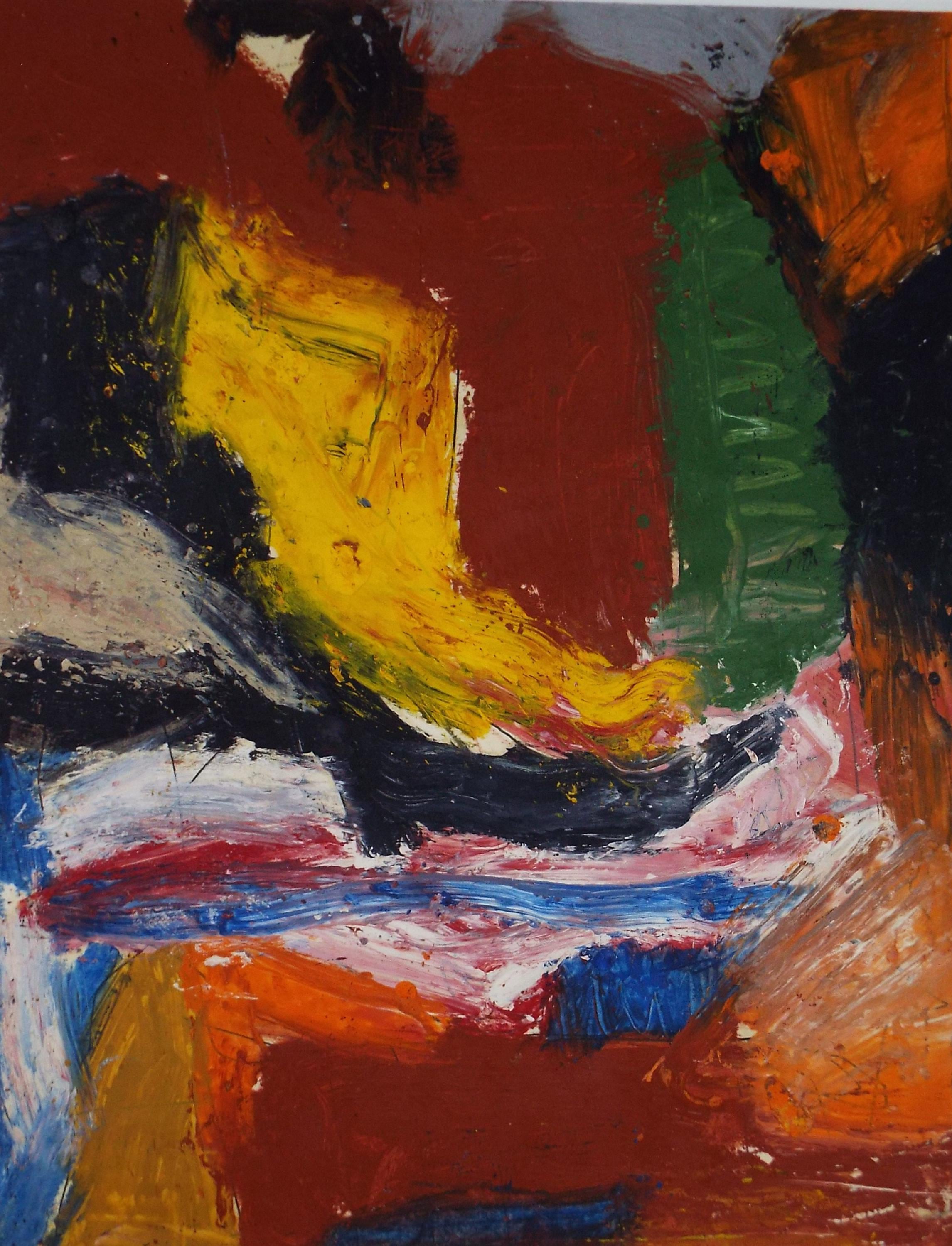 Original Watercolour & Gouache, 'Abstract in Colours',Circa 2000, Judy Lusted