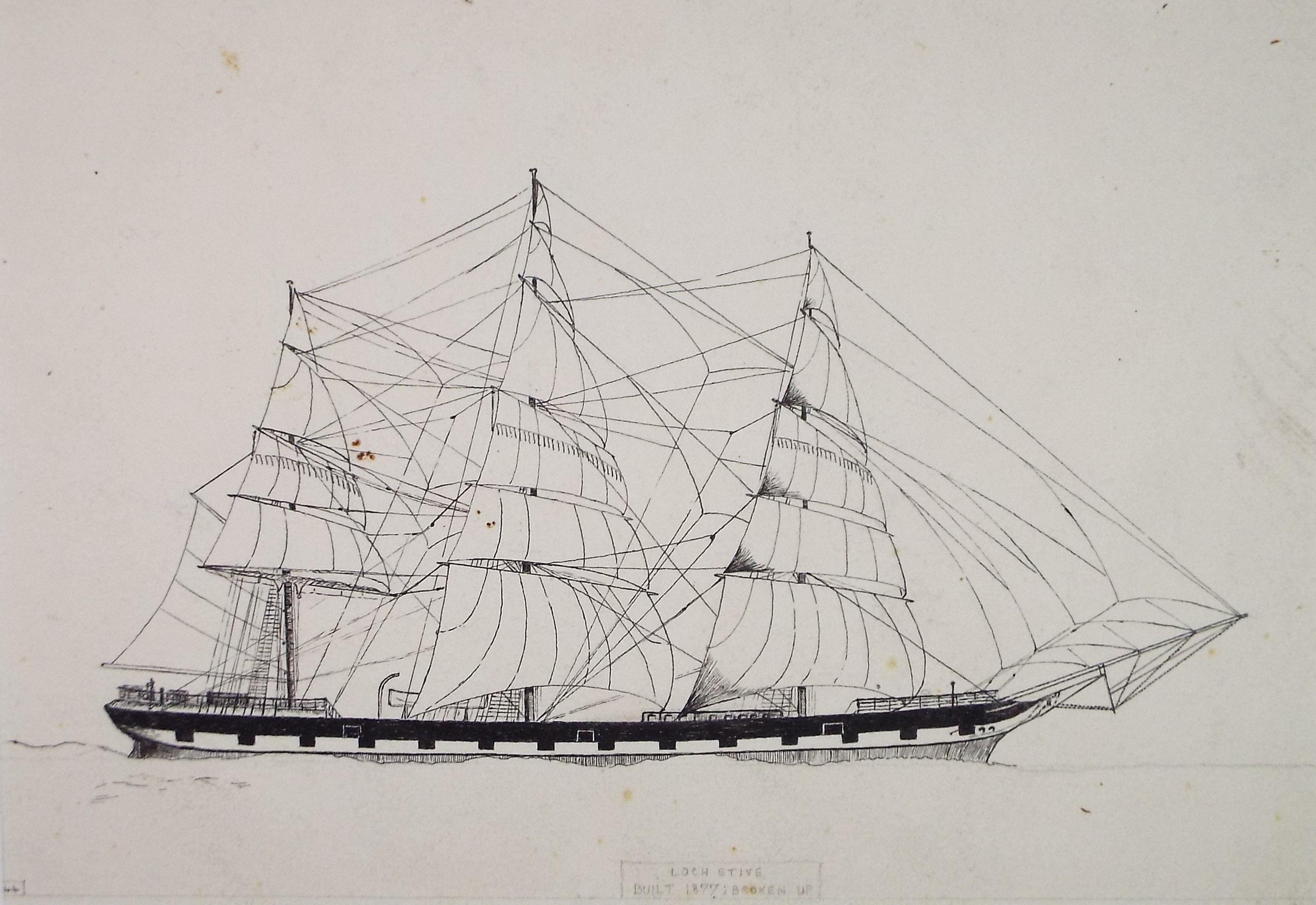 Original Pen & Ink, 'Loch Etive', 1944, Unknown Artist