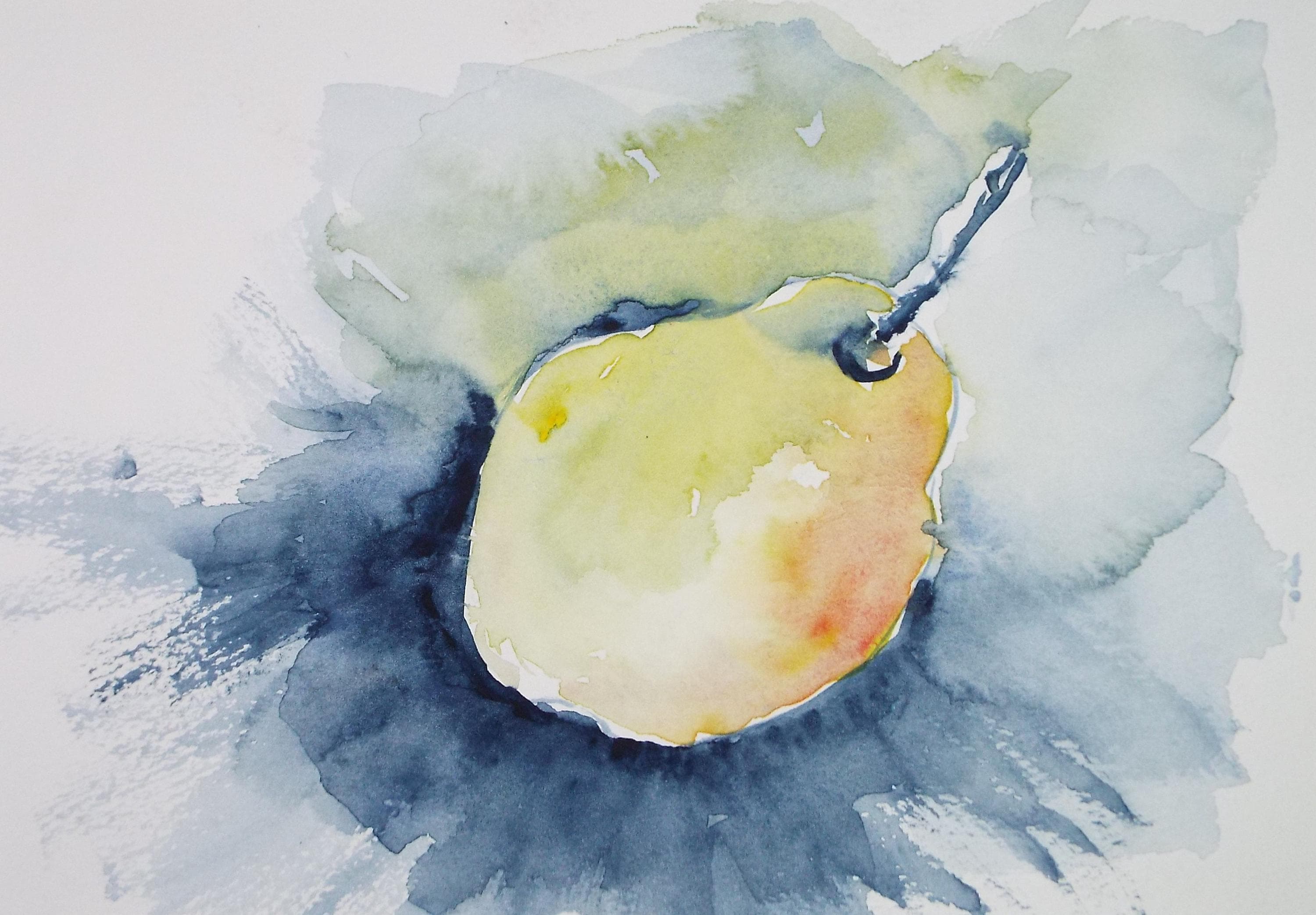 Original Watercolour, 'Pear Study', Circa 1990's, Unknown Artist