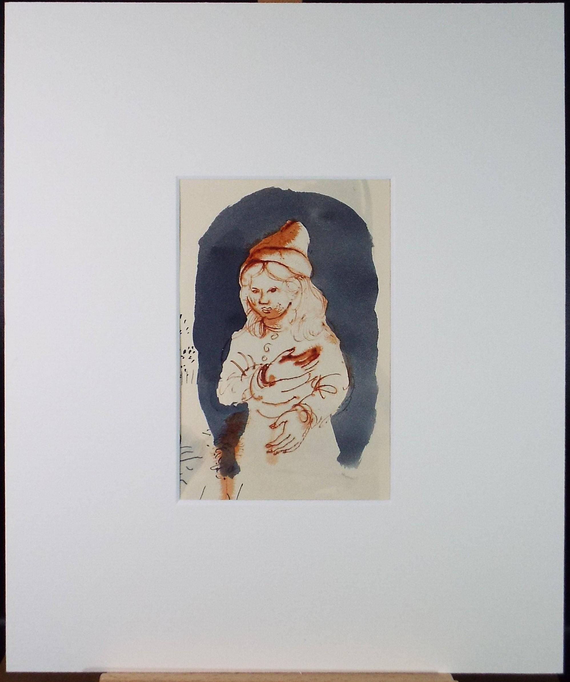 Original Watercolour, 'Standing figure', 1950's, William D Clyne (1922-1981)