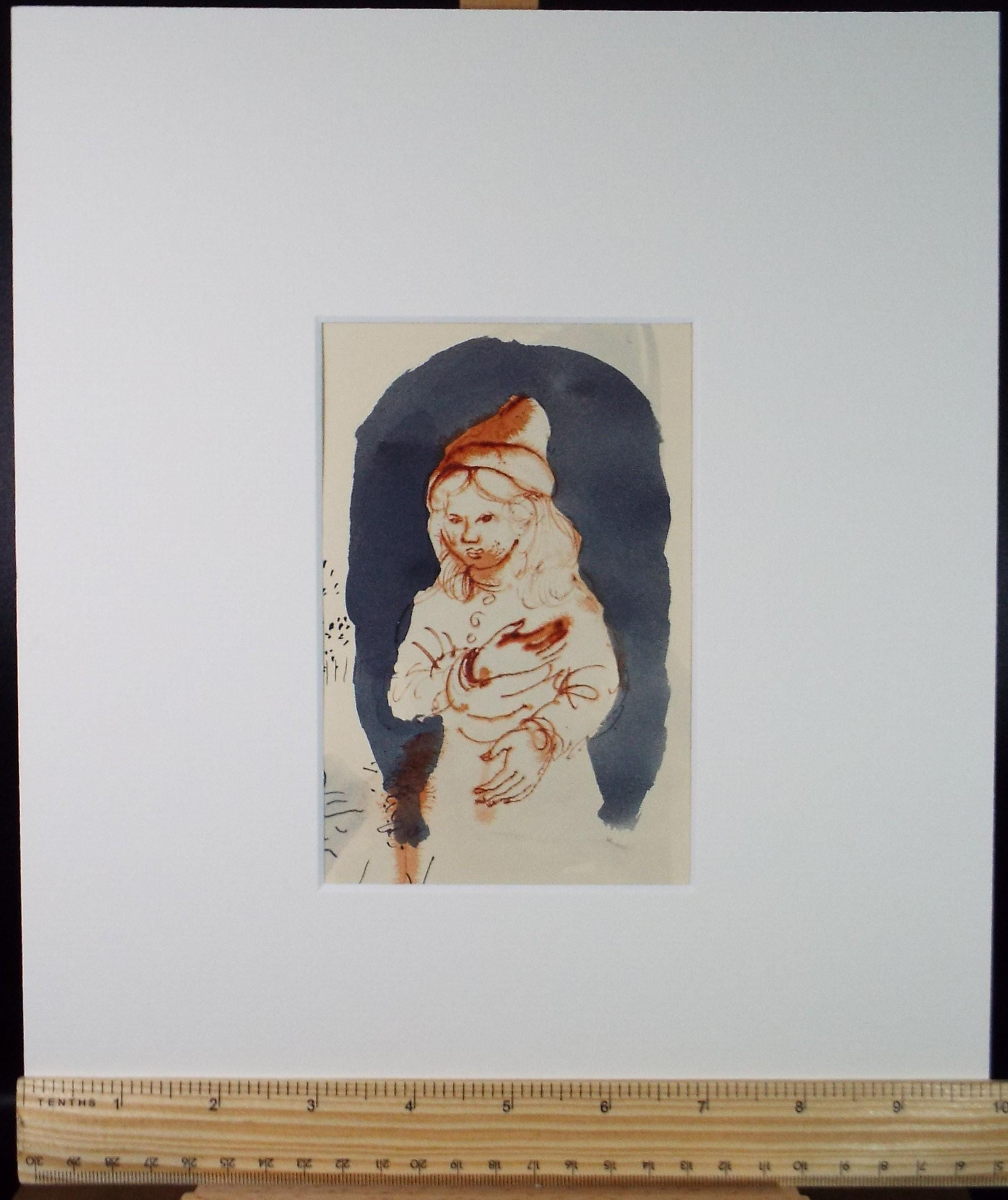 Original Watercolour, 'Standing figure', 1950's, William D Clyne (1922-1981)