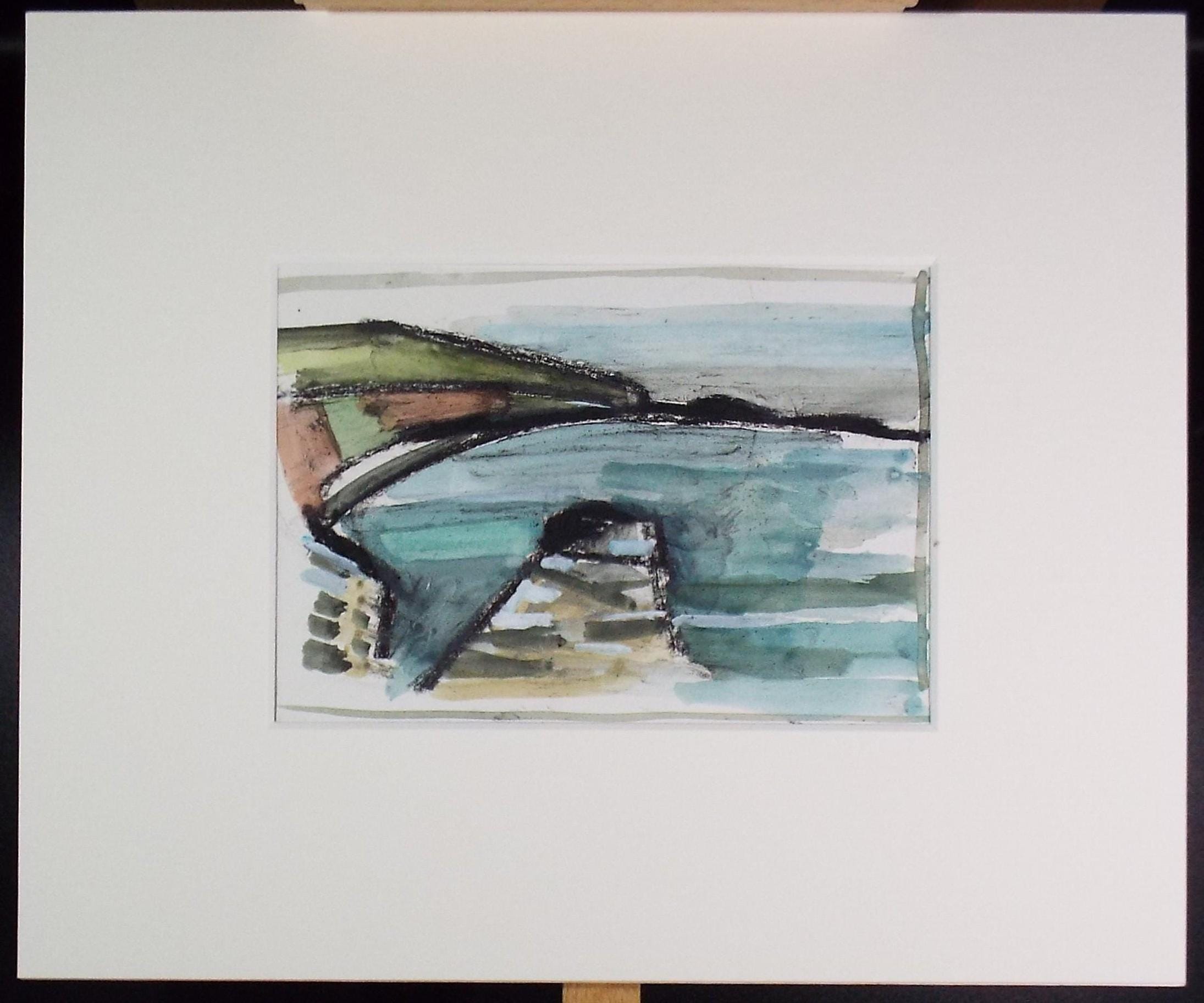 Original Watercolour , 'Coastal Abstract', Graham Benton RBSA (1934-2022), Circa 1990's