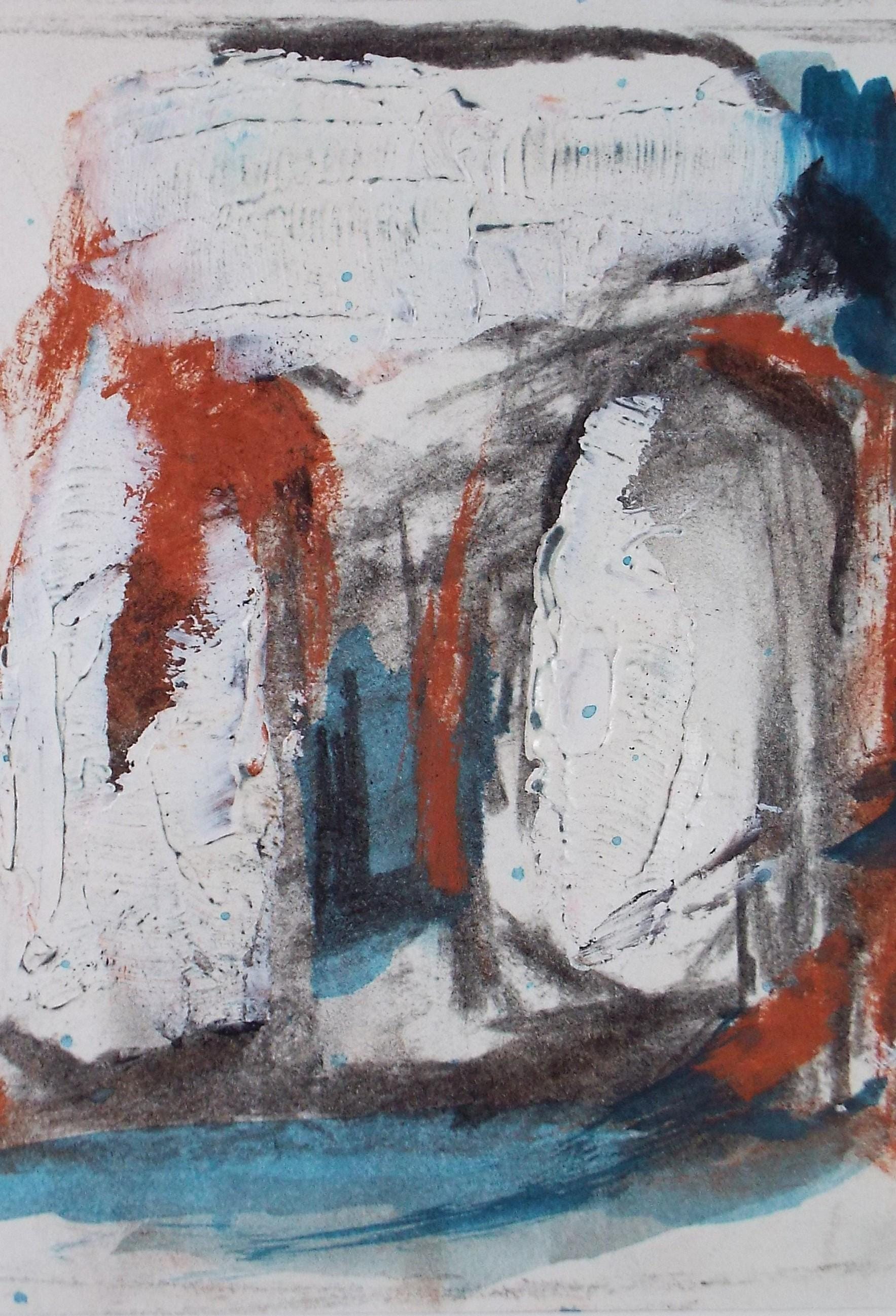 Original Watercolour & acrylic, 'Coastal Abstract', Graham Benton RBSA (1934-2022), Circa 1990's