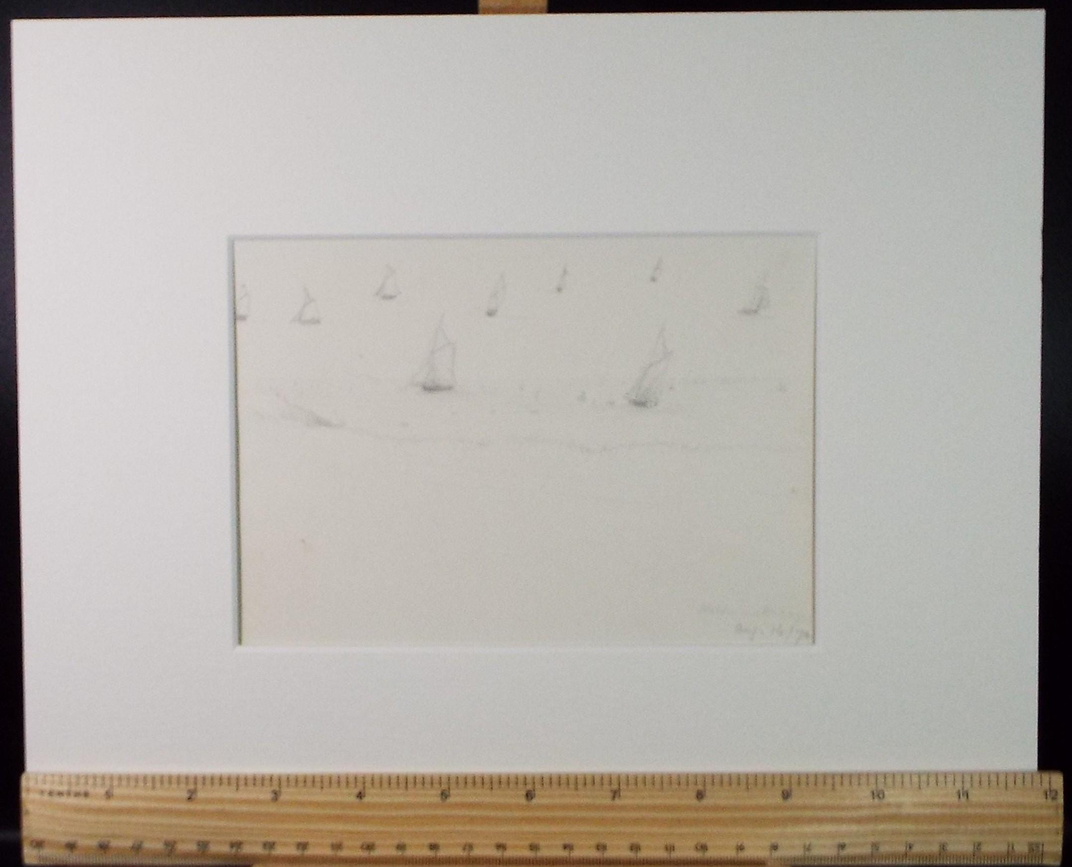 Original Pencil Drawing 'Walton on the Naze', Dated 1870, William Brenchley Rye (1818-1901)
