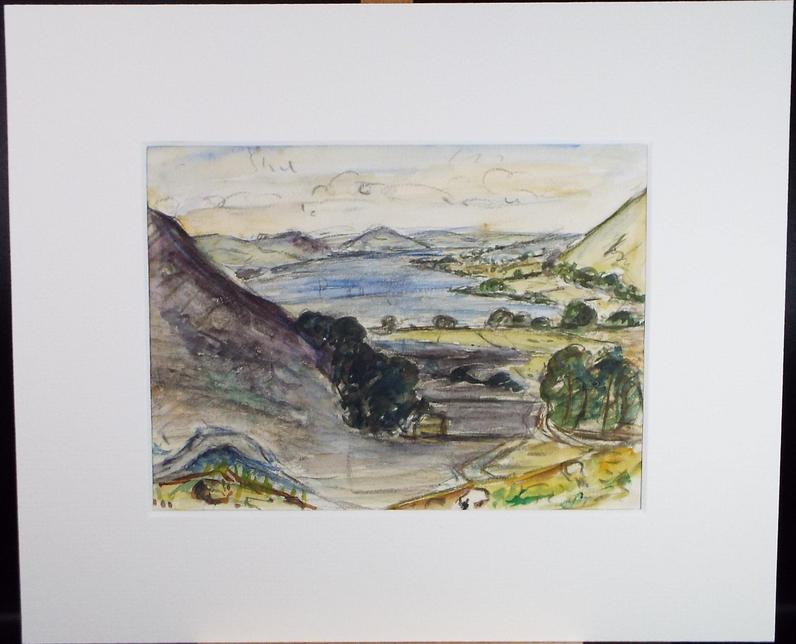 Original watercolour and pencil ,'Lakeland Landscape', Circa 1970's, Geoffrey Burrows (1934-2023)