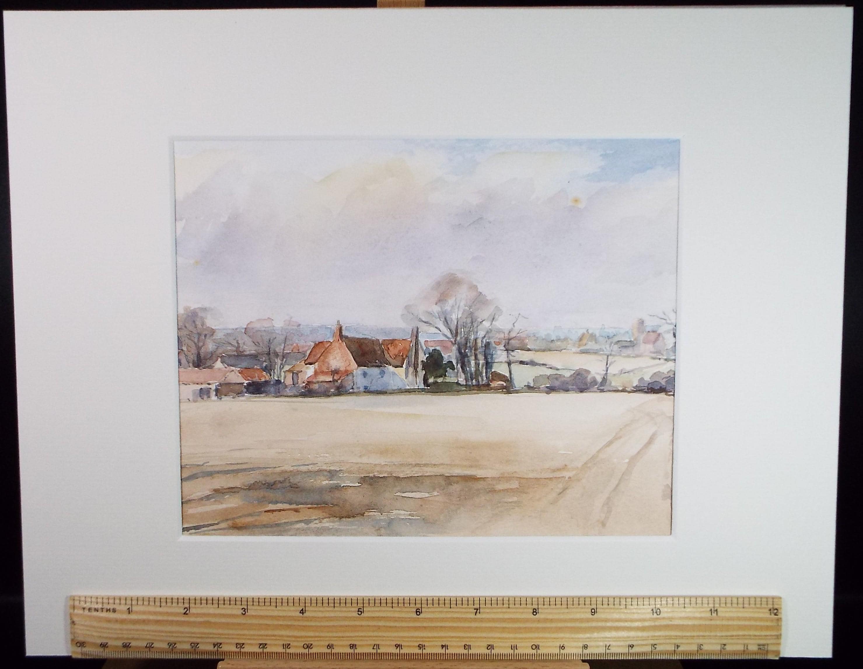 Original Watercolour, 'Autumn Landscape', Circa 1970's , Geoffrey Burrows (1934-2023)