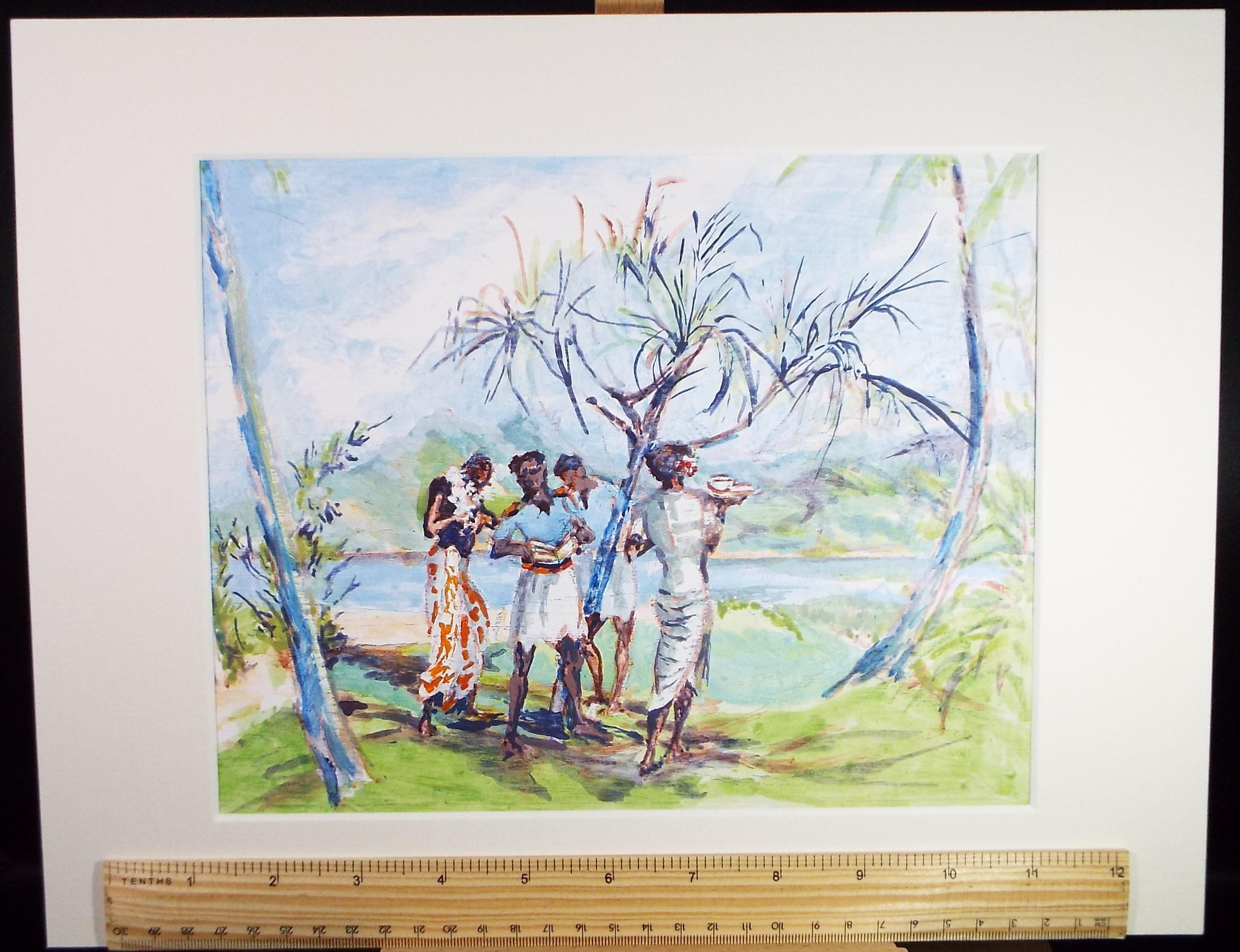 Original Watercolour and Gouache, 'African figures', Circa 1950's, Ivy T. Attwell (1895-1985)