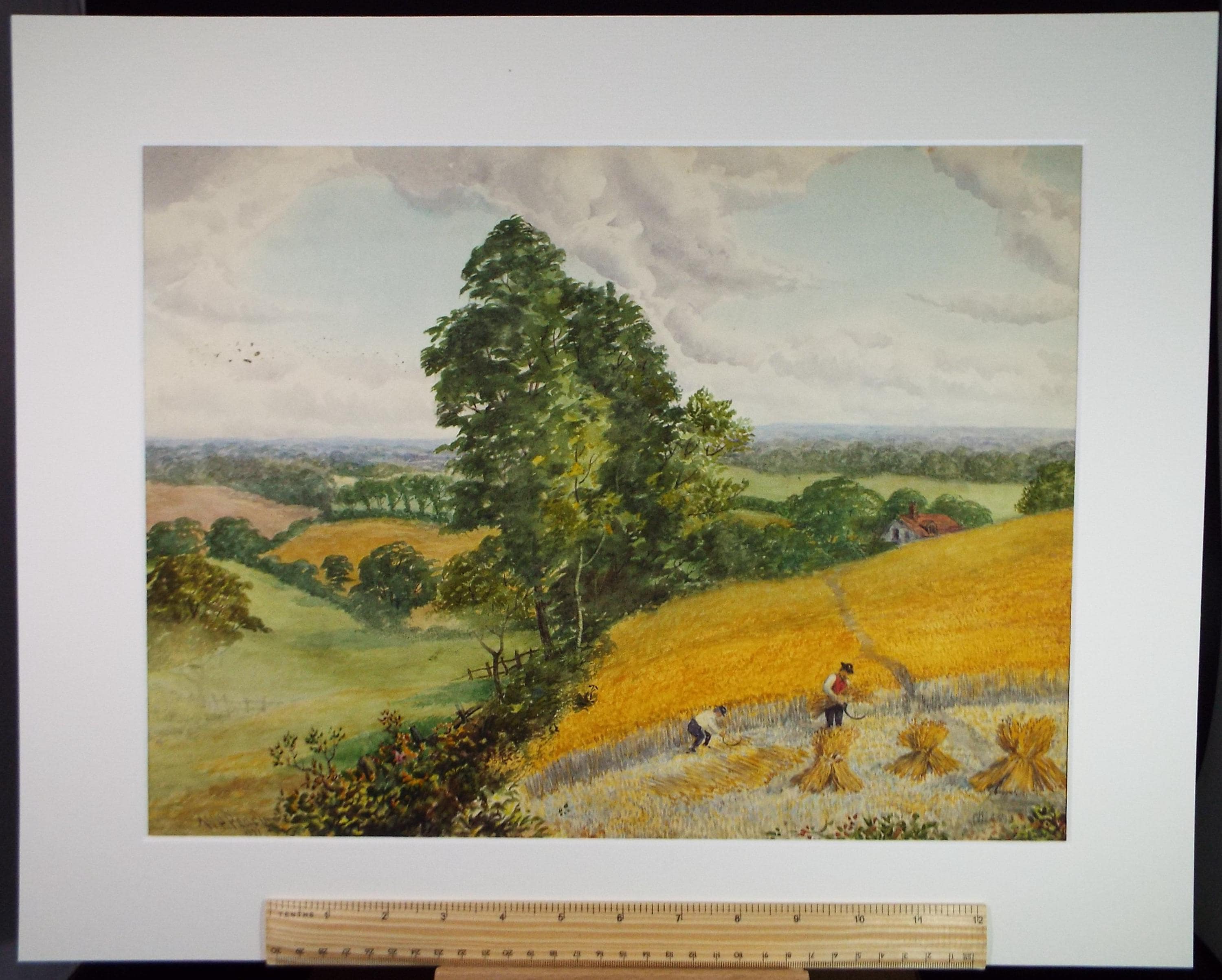 Original Watercolour, 'The Harvest', Dated 1897, W H Peach