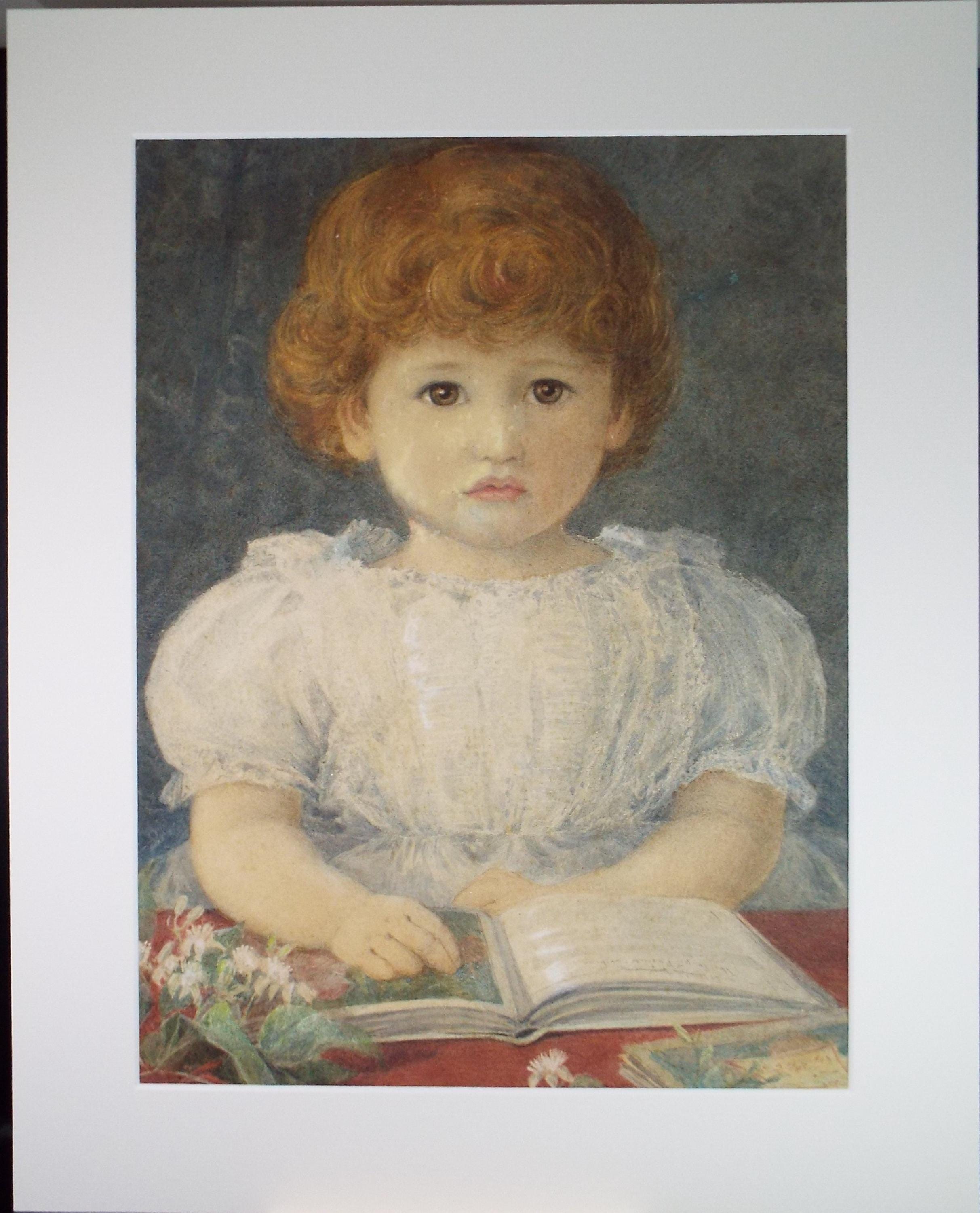Original Watercolour, 'Portrait of a Child', Dated 1881 , Monogram TMD