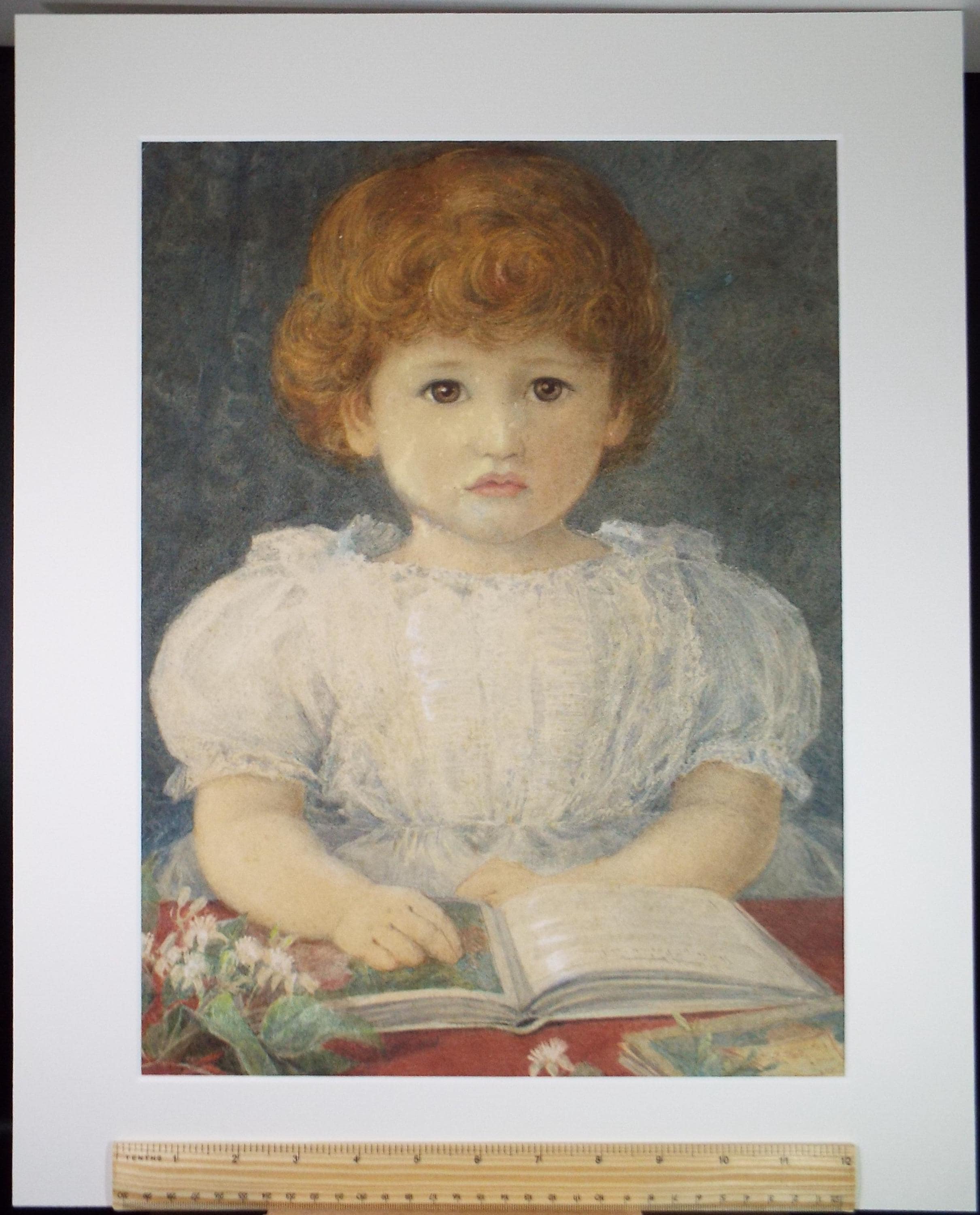 Original Watercolour, 'Portrait of a Child', Dated 1881 , Monogram TMD