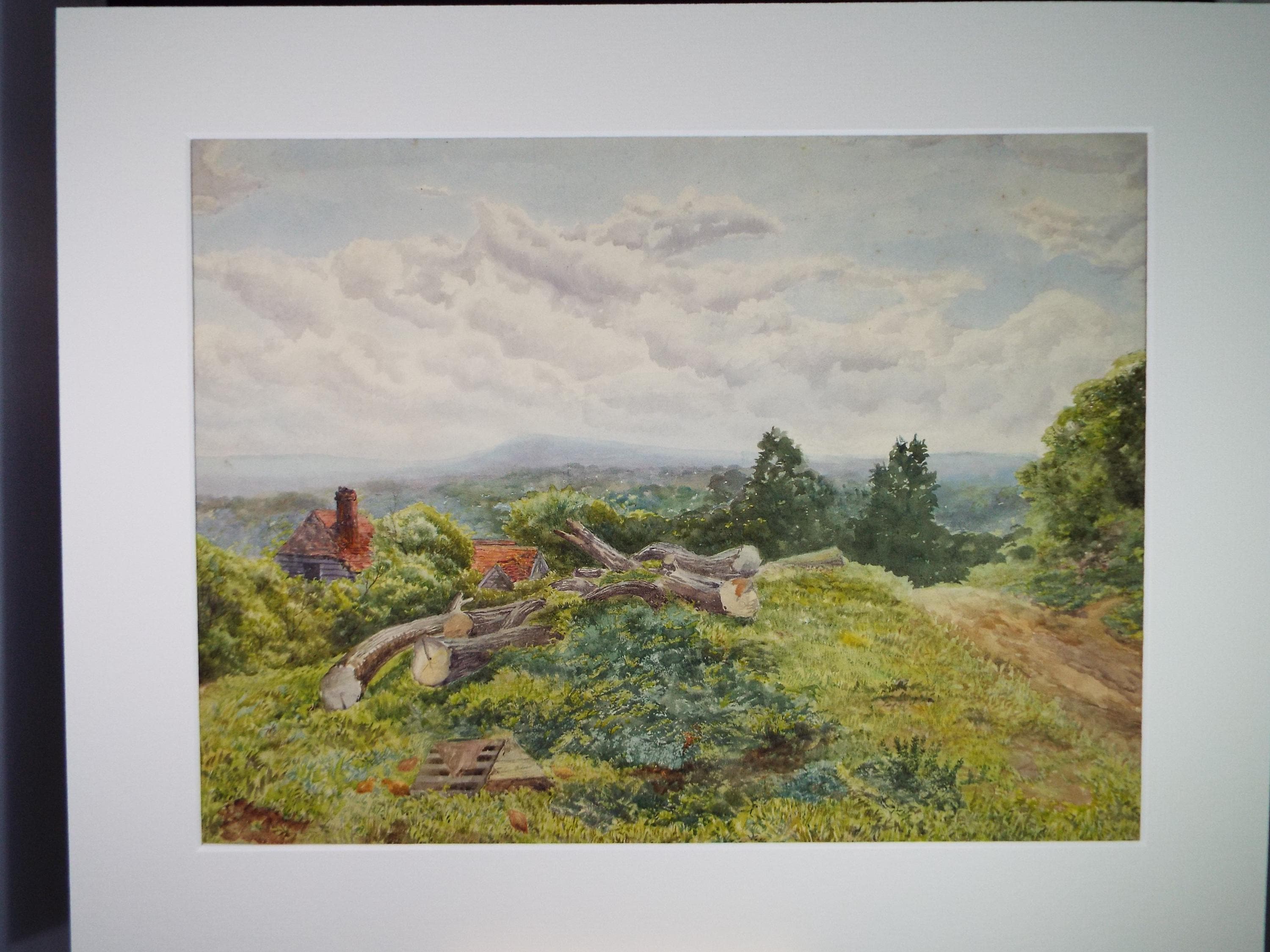 Original Watercolour, 'Landscape with Cut Trees' , Artist Unknown, early 20th Century