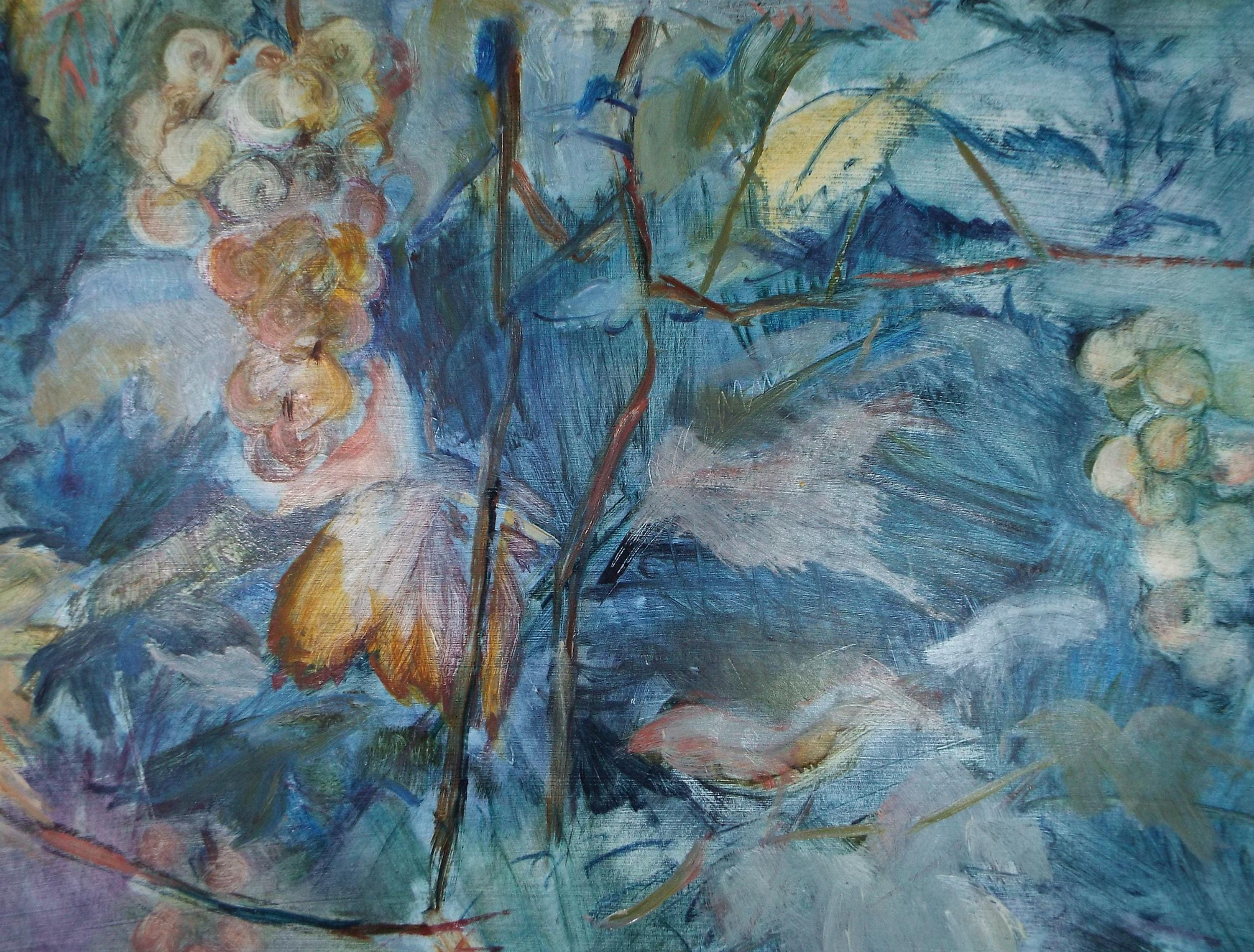 Oil on Canvas paper, 'Study of a Grape Vine', Dated 1969, Mildred Lockyer