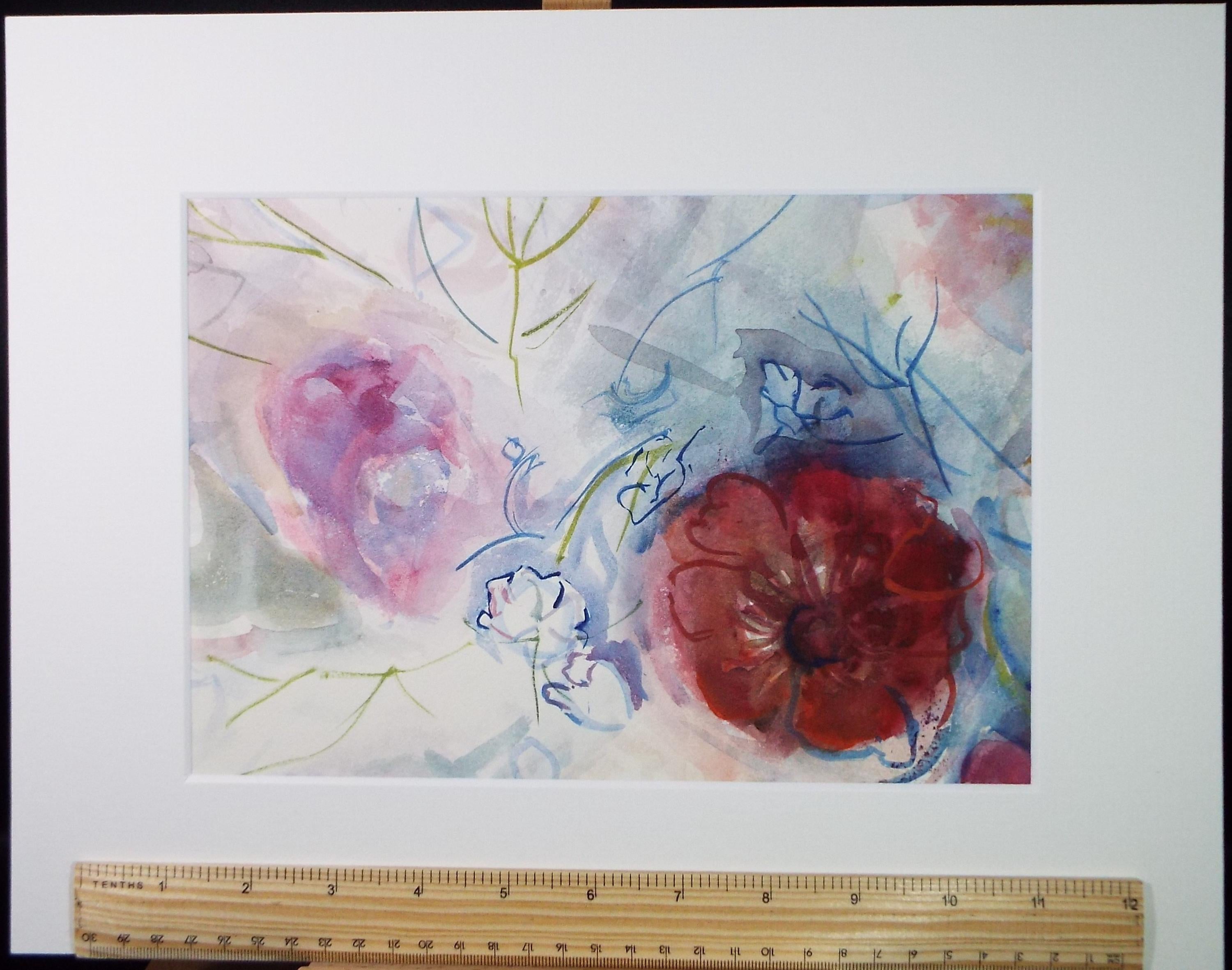Original Watercolour, 'Still life of flowers', Circa 1970's, Mildred Lockyer