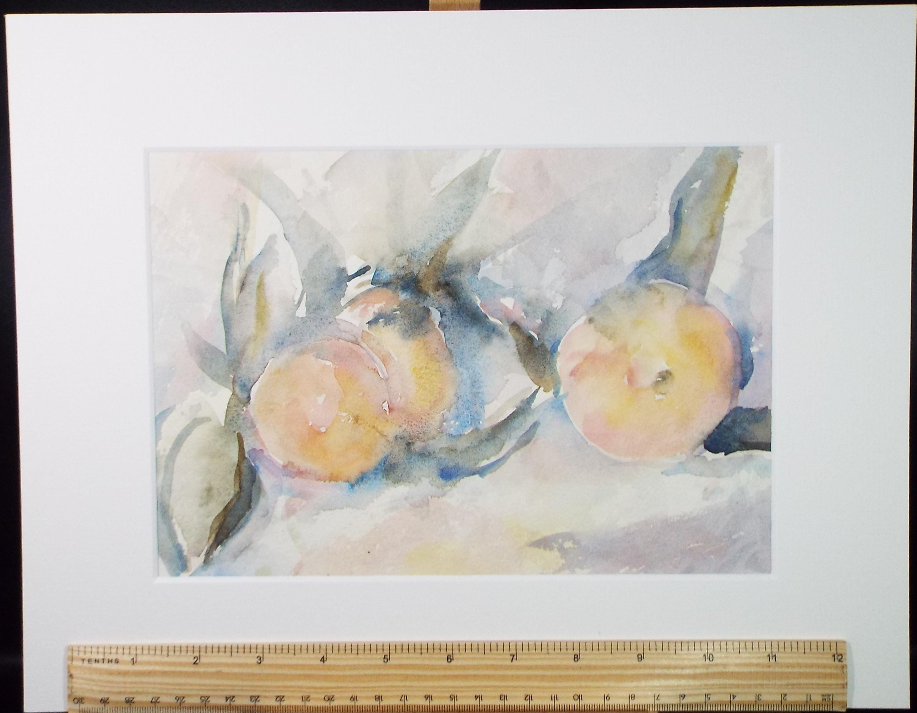 Original Watercolour 'Still life of Oranges', 1970's, Mildred Lockyer