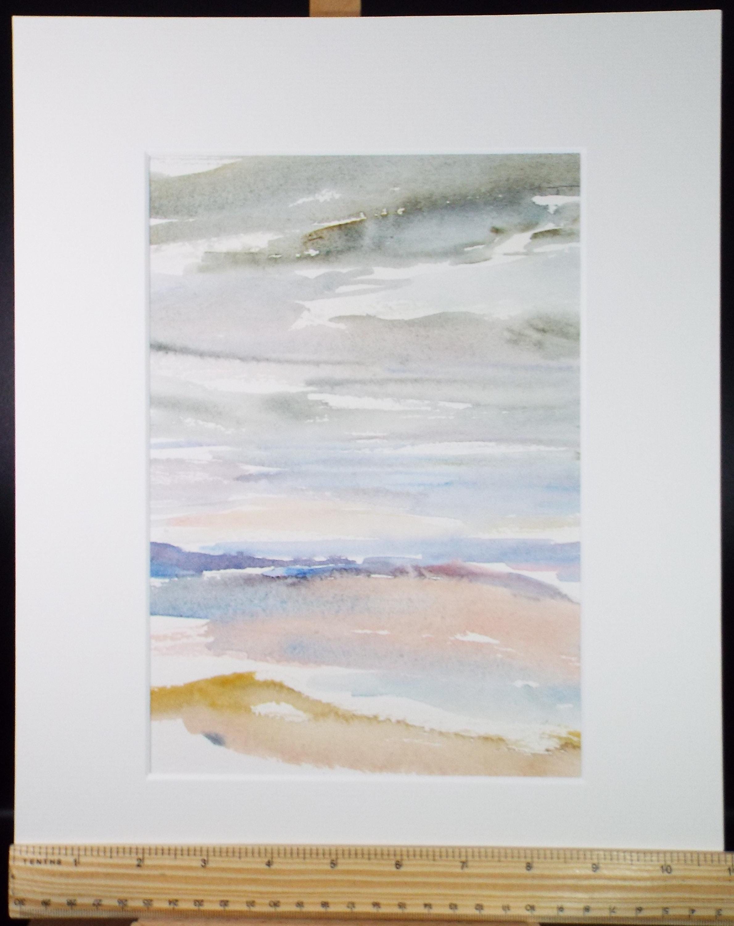 Original Watercolour on Paper, 'Overcast Skies', Circa 1970's, Mildred Lockyer