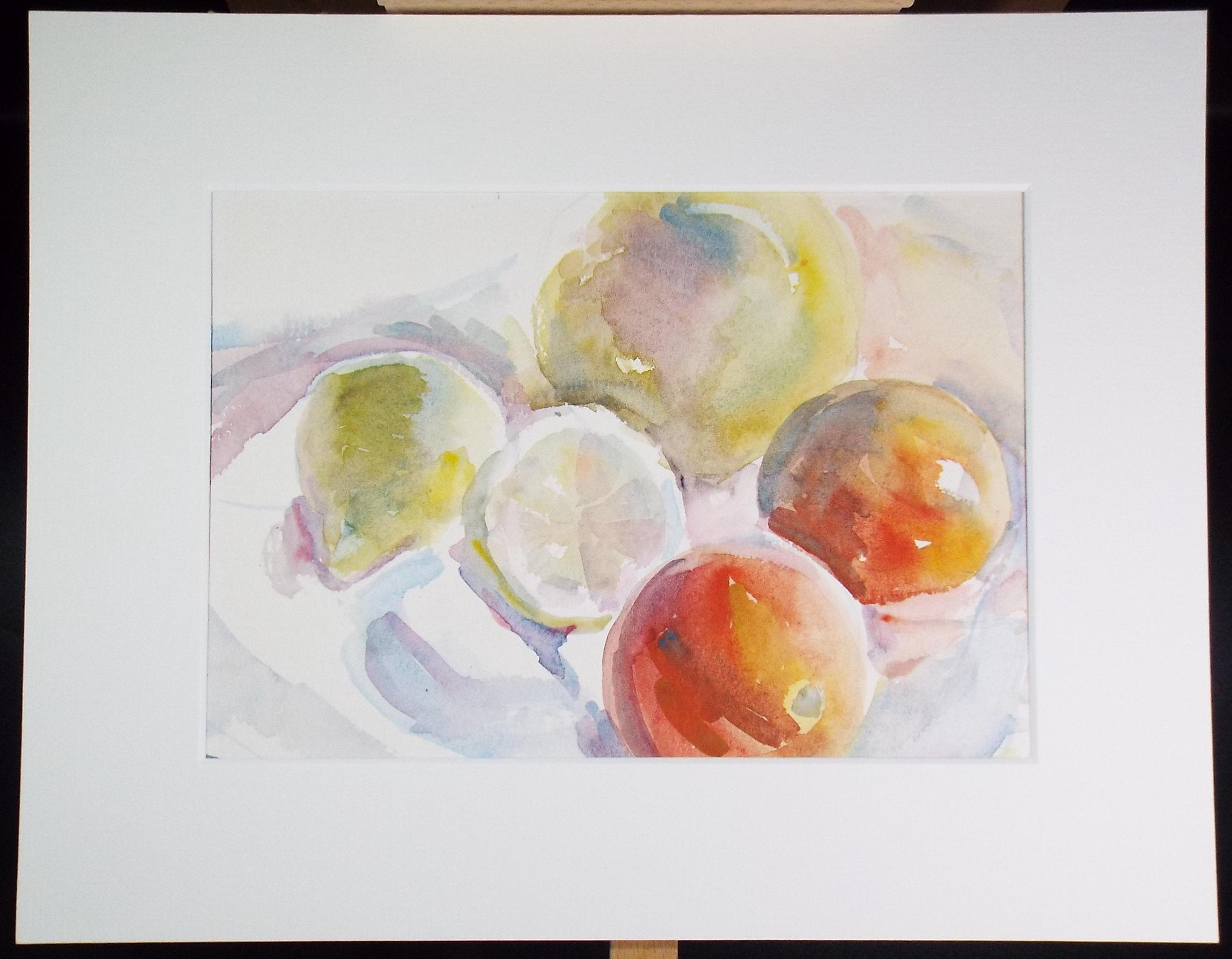 Original Watercolour 'Still life of Citrus Fruit', 1970's, Mildred Lockyer