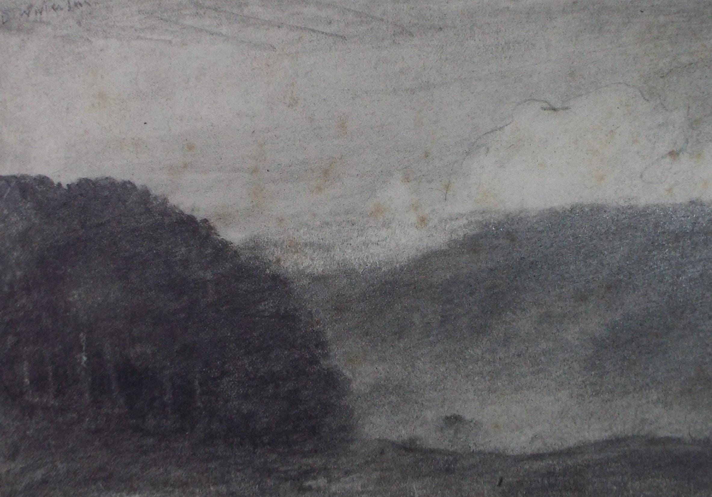 Original Pencil Drawing, Valley Landscape', David Waterson RE FSA (1870-1954) circa 1900